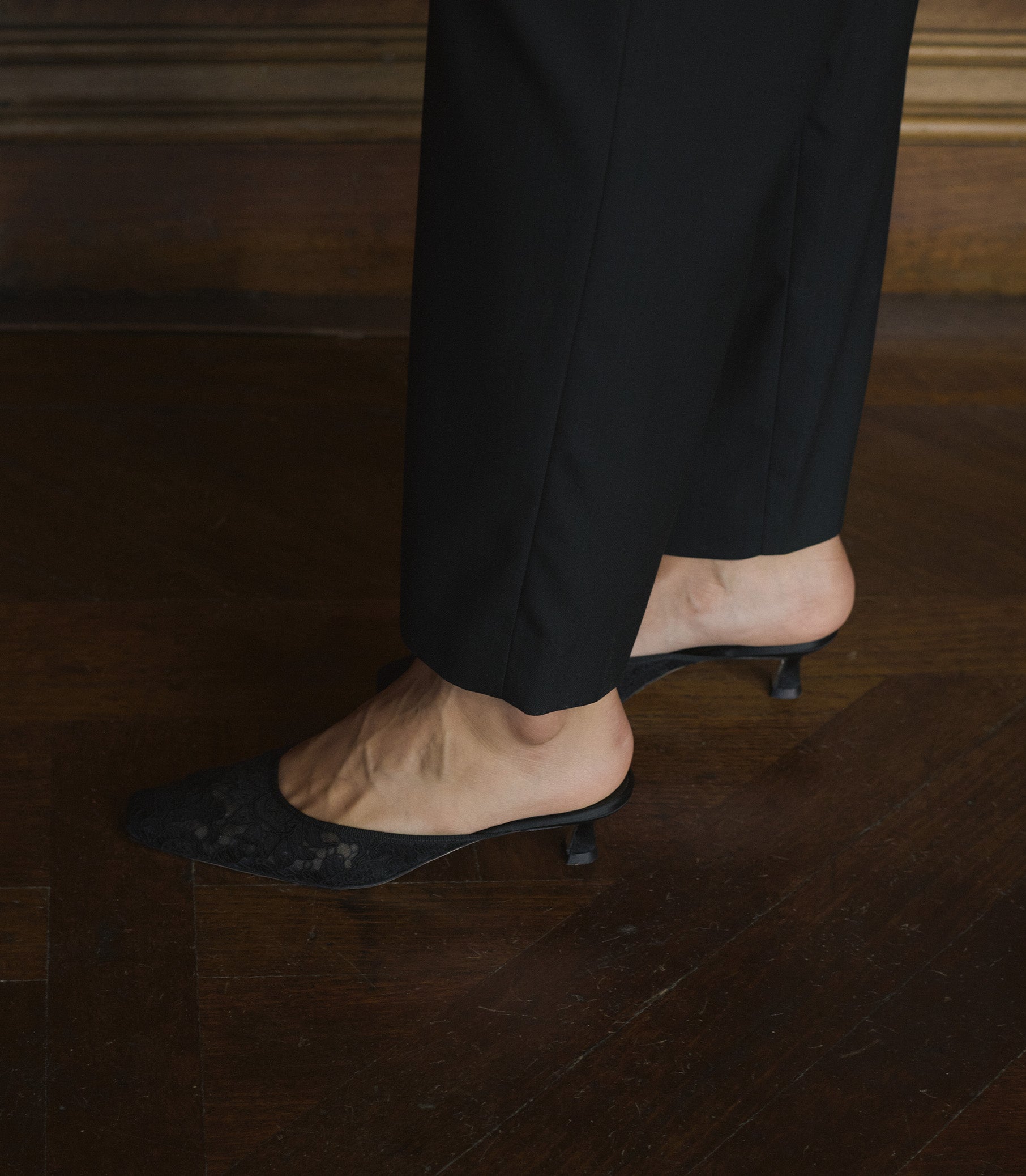 LUMA HEEL -- BLACK LACE view 2