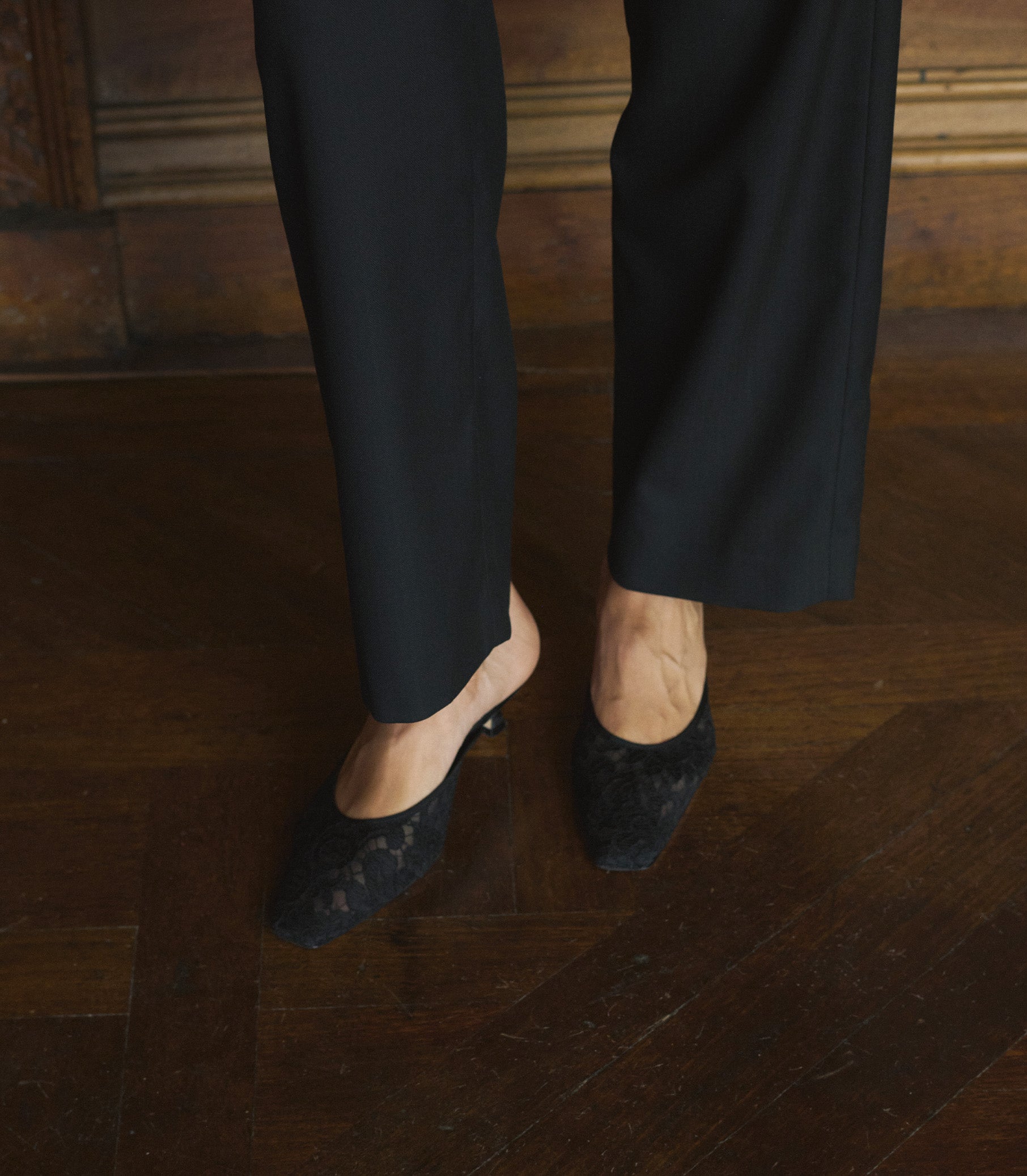 LUMA HEEL -- BLACK LACE view 2