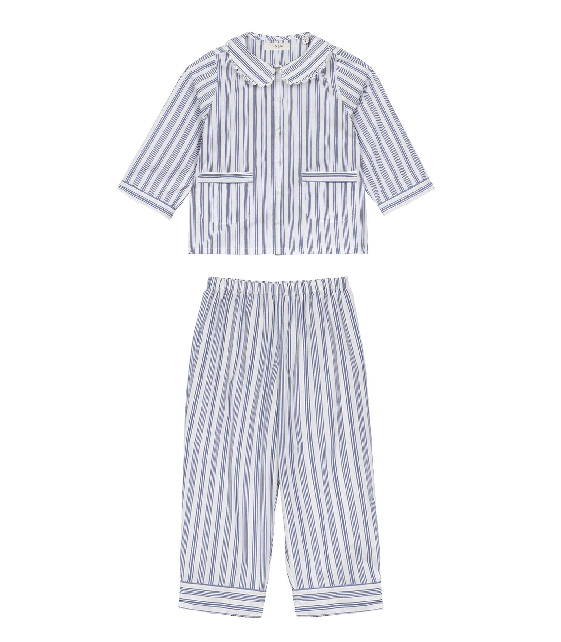 LEAF PLAYSUIT -- INDIGO SORRENTO STRIPE view 3