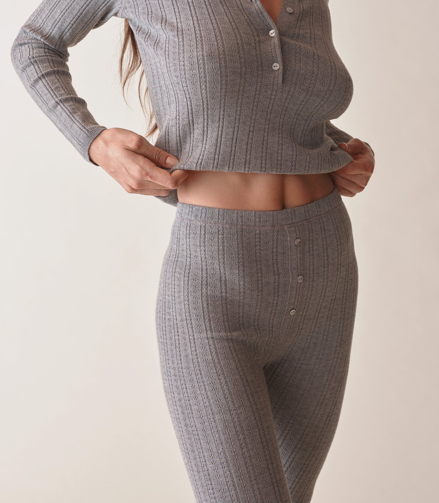 LETO KNIT PANT -- HEATHERED GREY