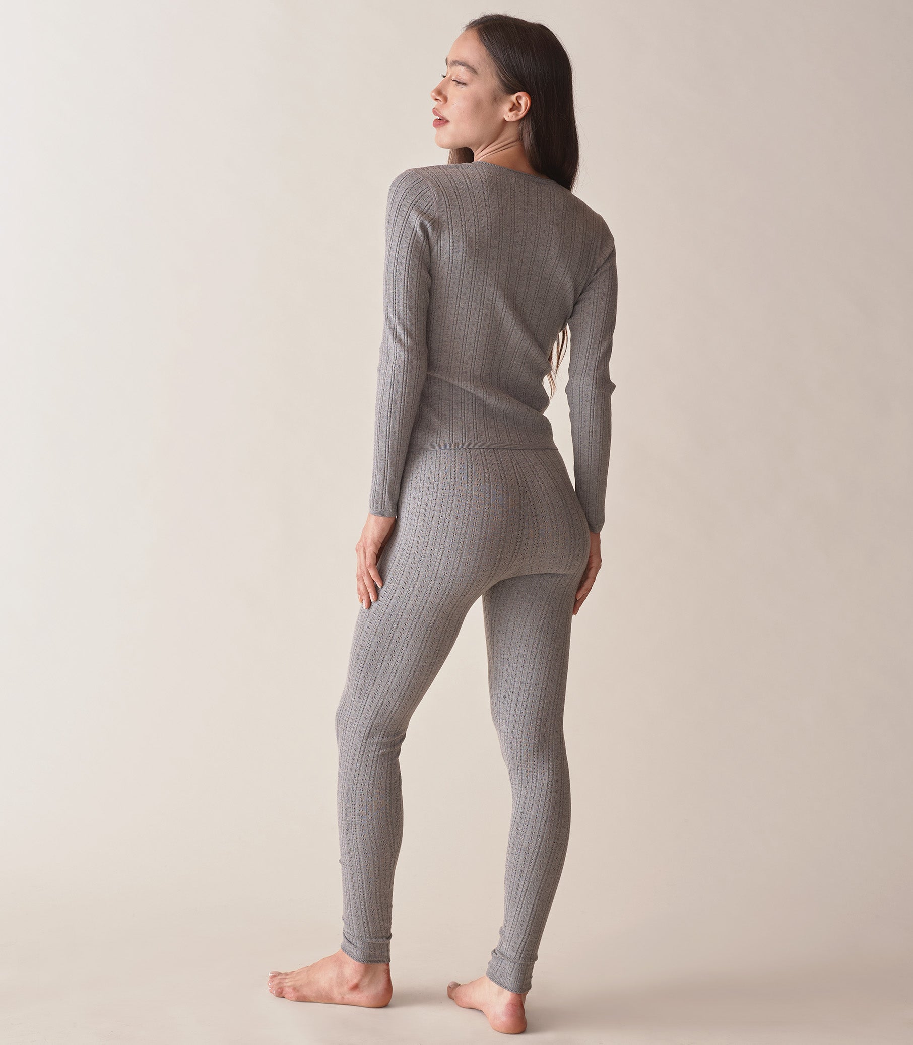 LETO KNIT PANT -- HEATHERED GREY view 6