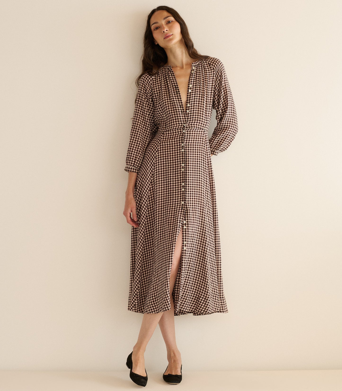 MADELAINE DRESS -- DELPHINE PLAID