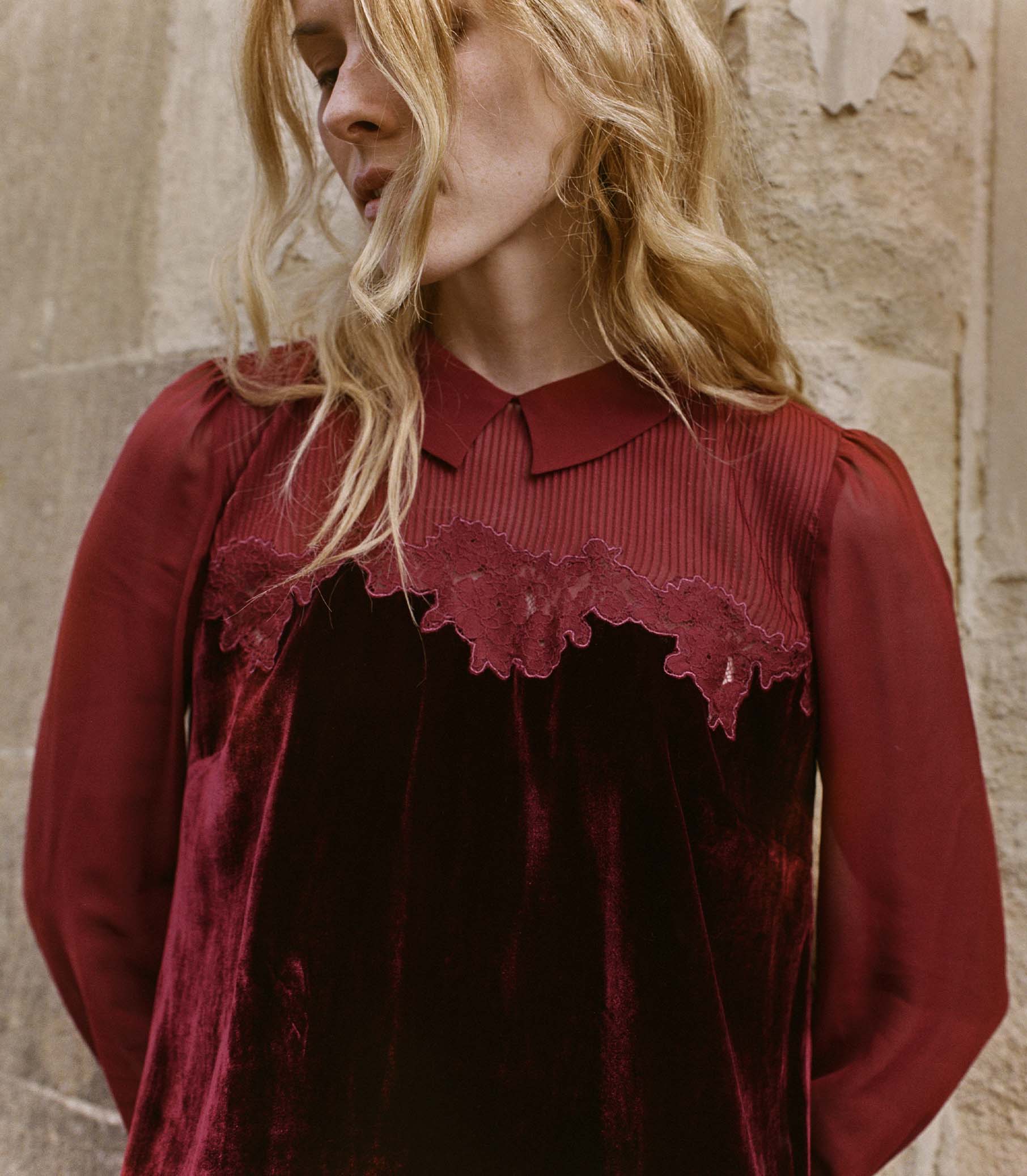 MADELYNNE DRESS -- VINO ROSSO view 2