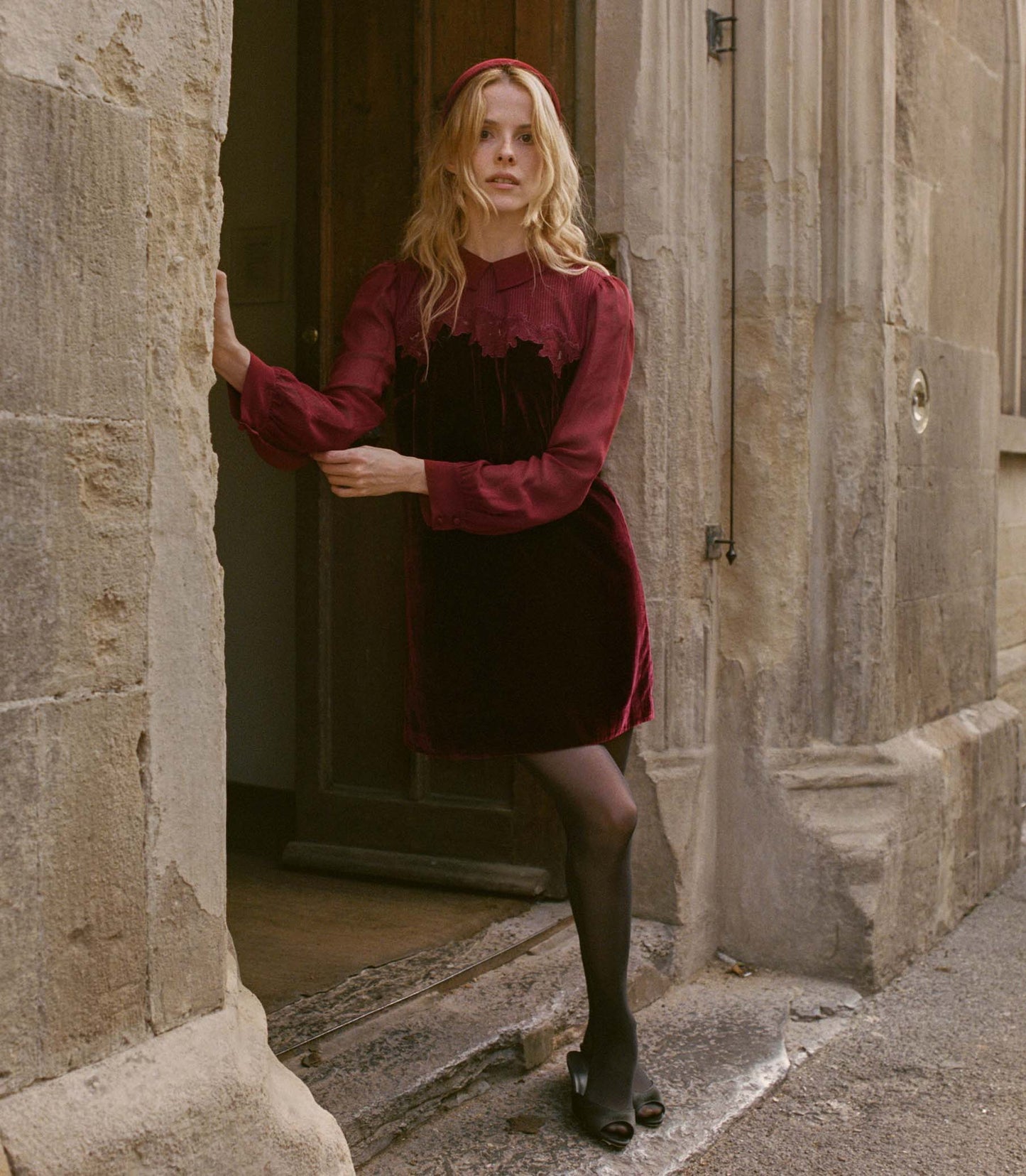 MADELYNNE DRESS -- VINO ROSSO