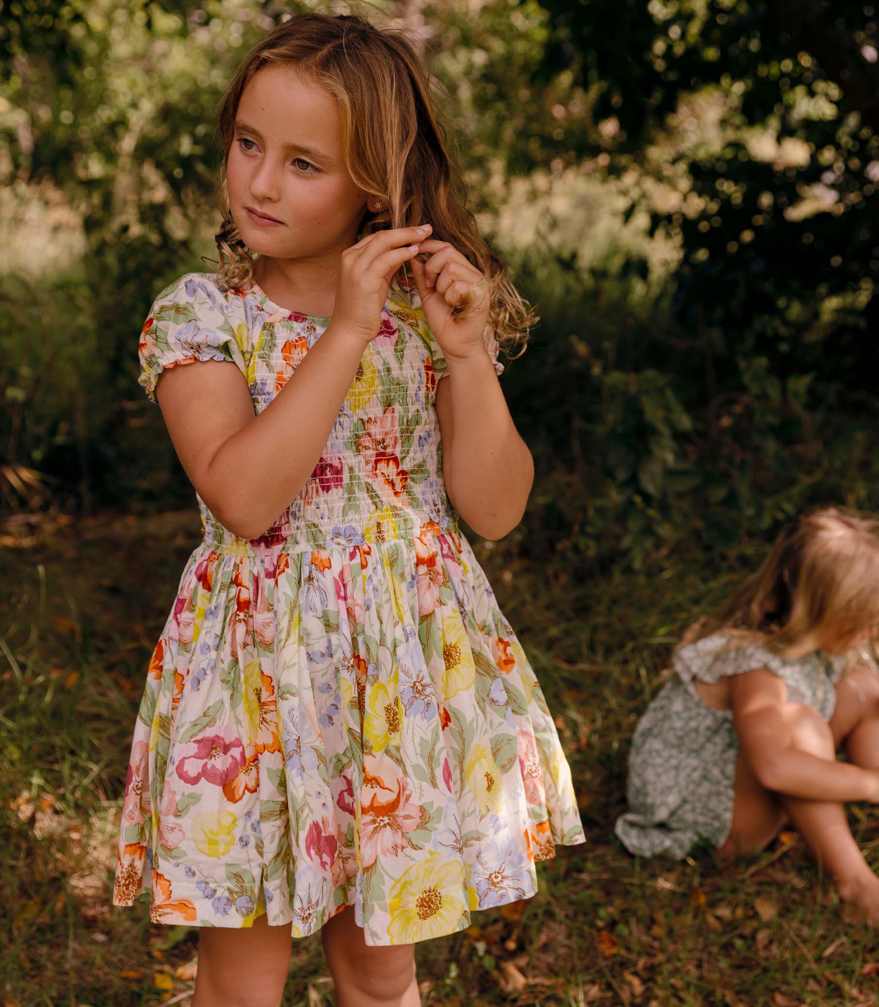 MAE DRESS -- BLANC ANEMONE BLOOM view 3