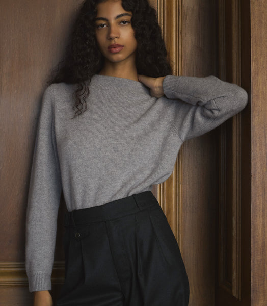 Maire Cashmere Sweater - Cloud Grey | DÔEN