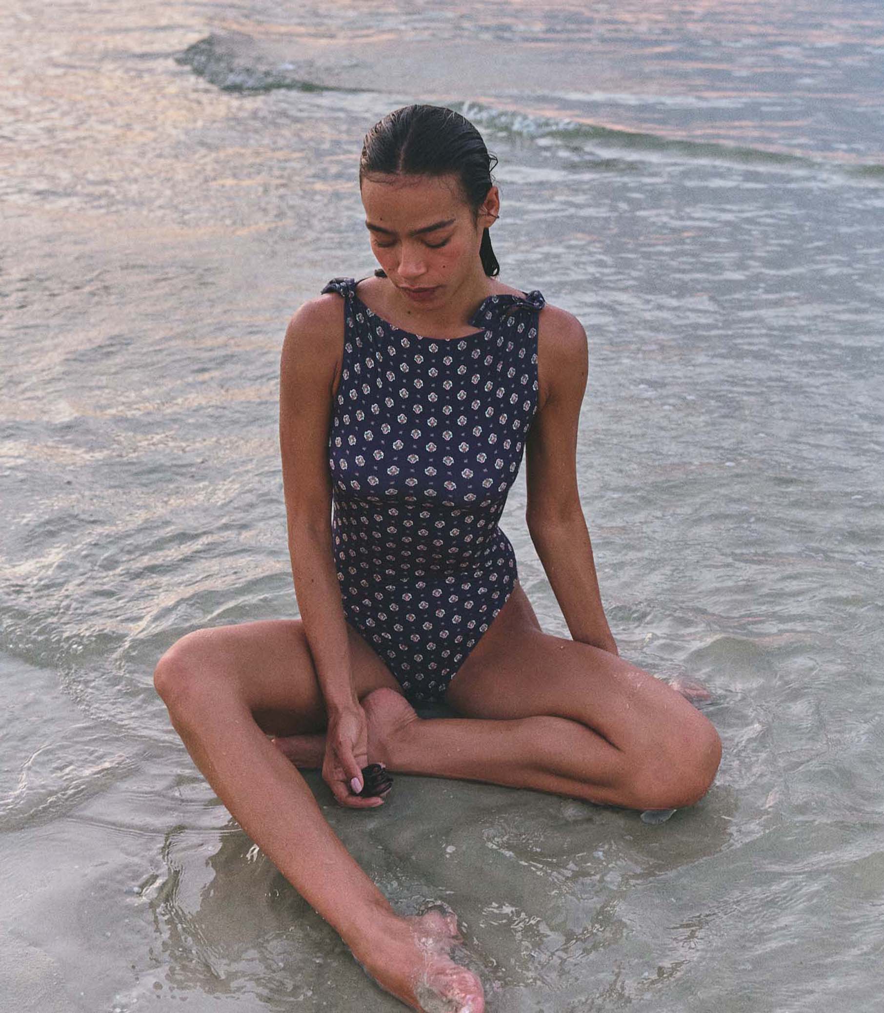 MALTA MAILLOT -- NAVY CADIZ FOULARD view 2

