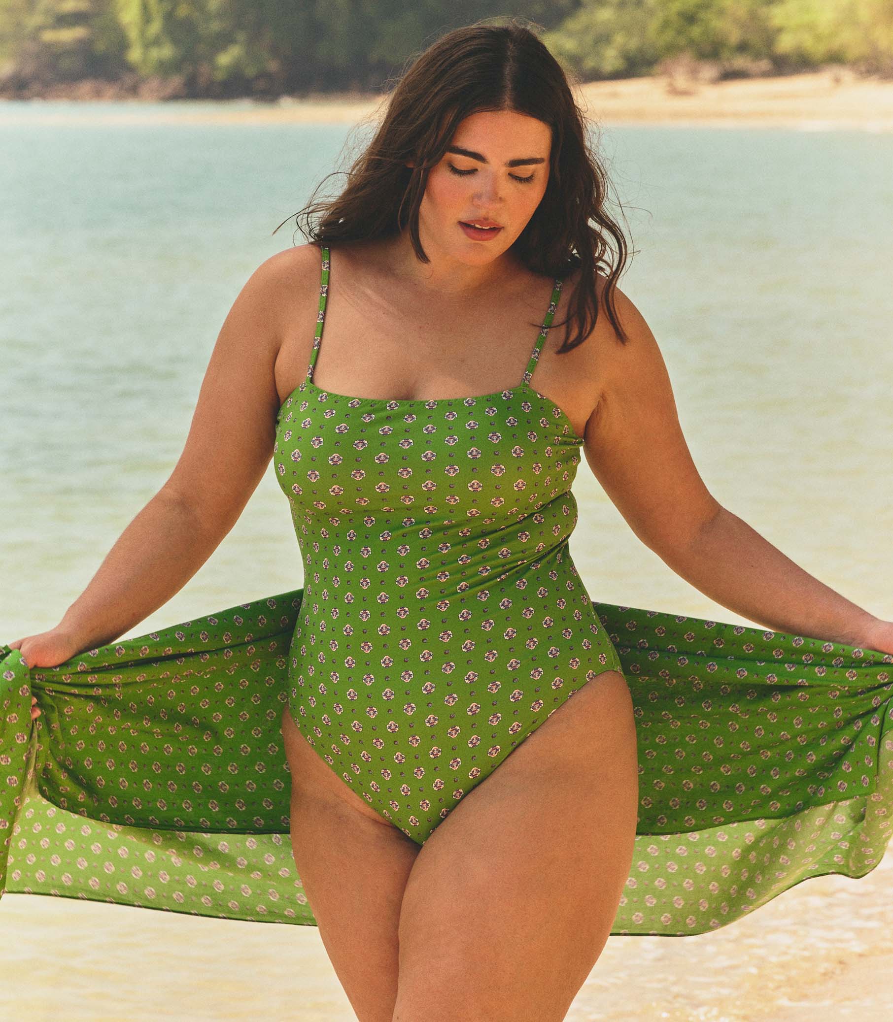 MARBELLA MAILLOT -- VERT CADIZ FOULARD view 3
