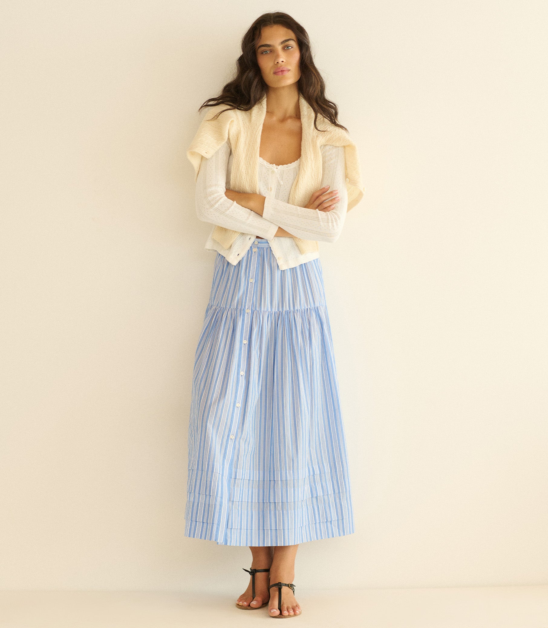 MARCELINE SKIRT -- SALERNO STRIPE view 3
