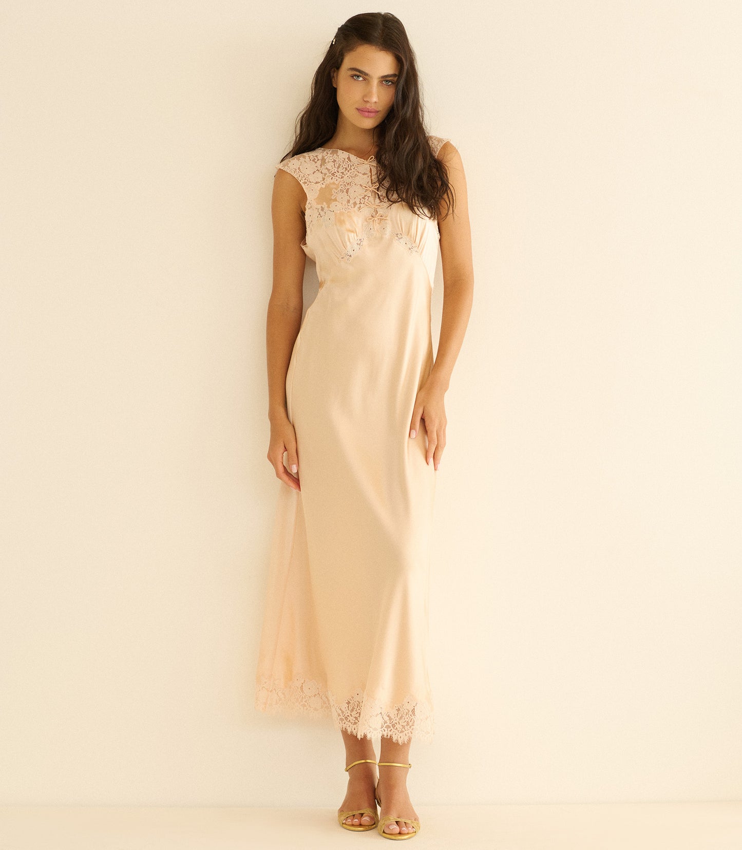 MARCELLE DRESS -- PEACH SORBET