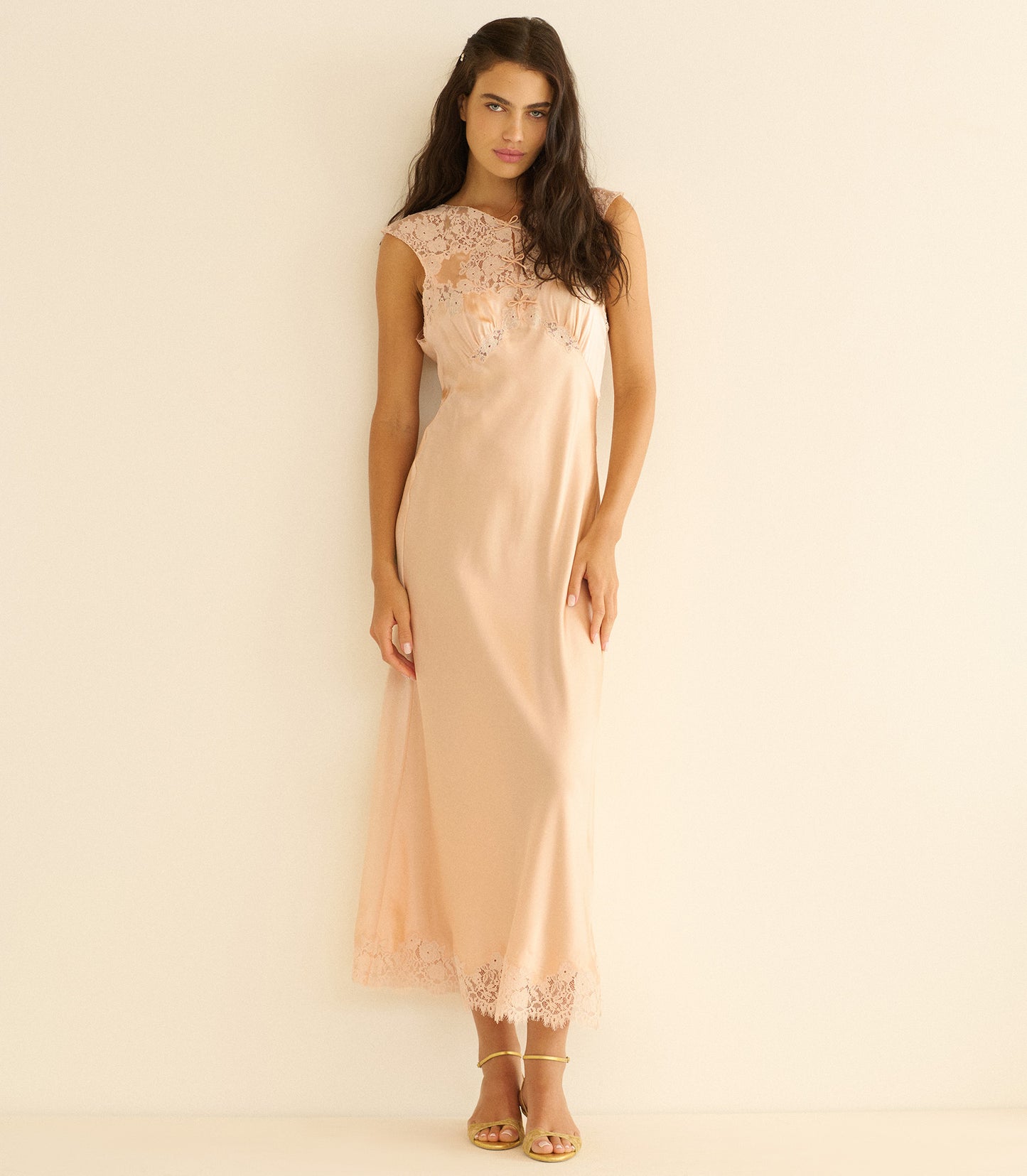 MARCELLE DRESS -- PEACH SORBET