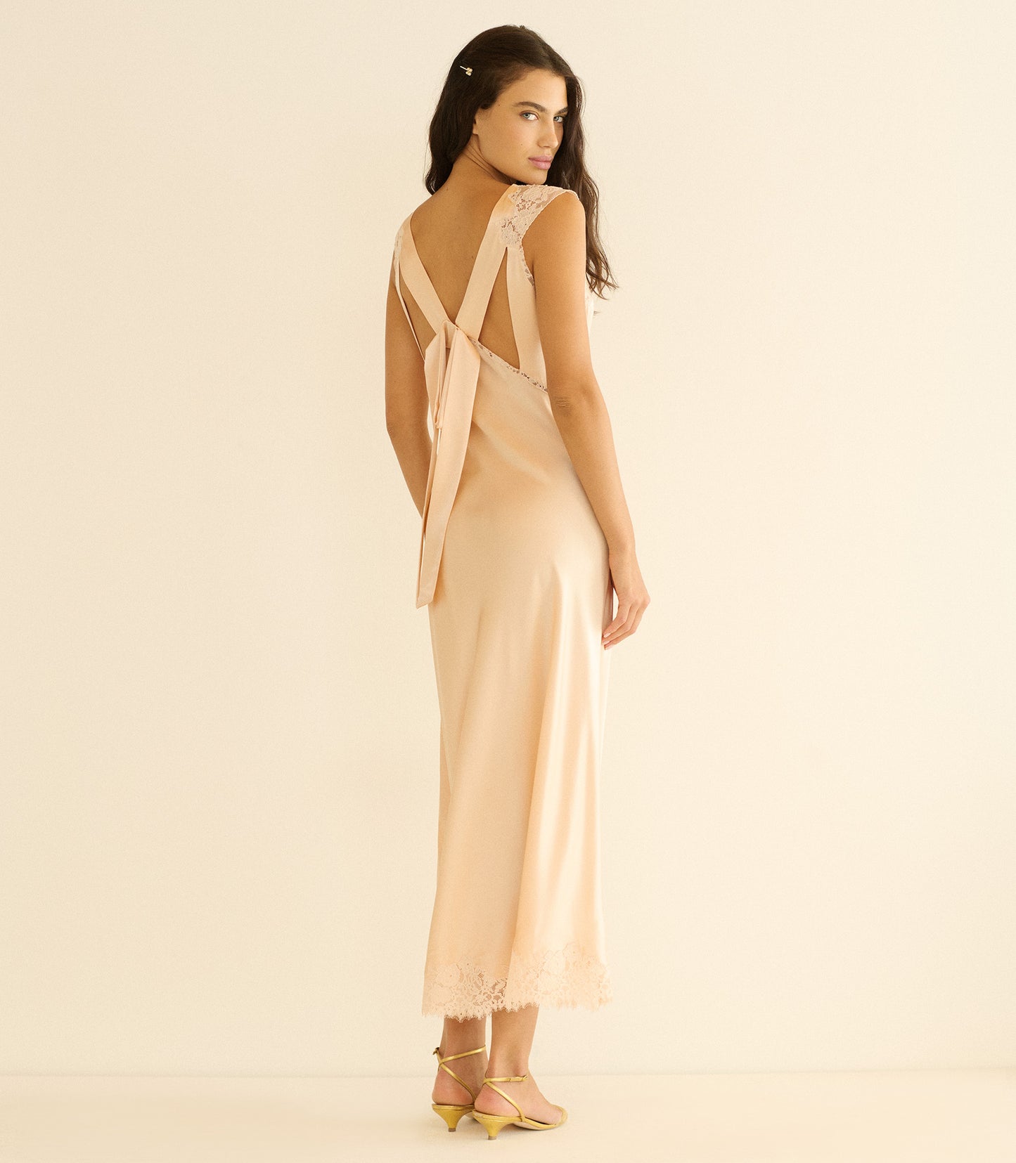 MARCELLE DRESS -- PEACH SORBET