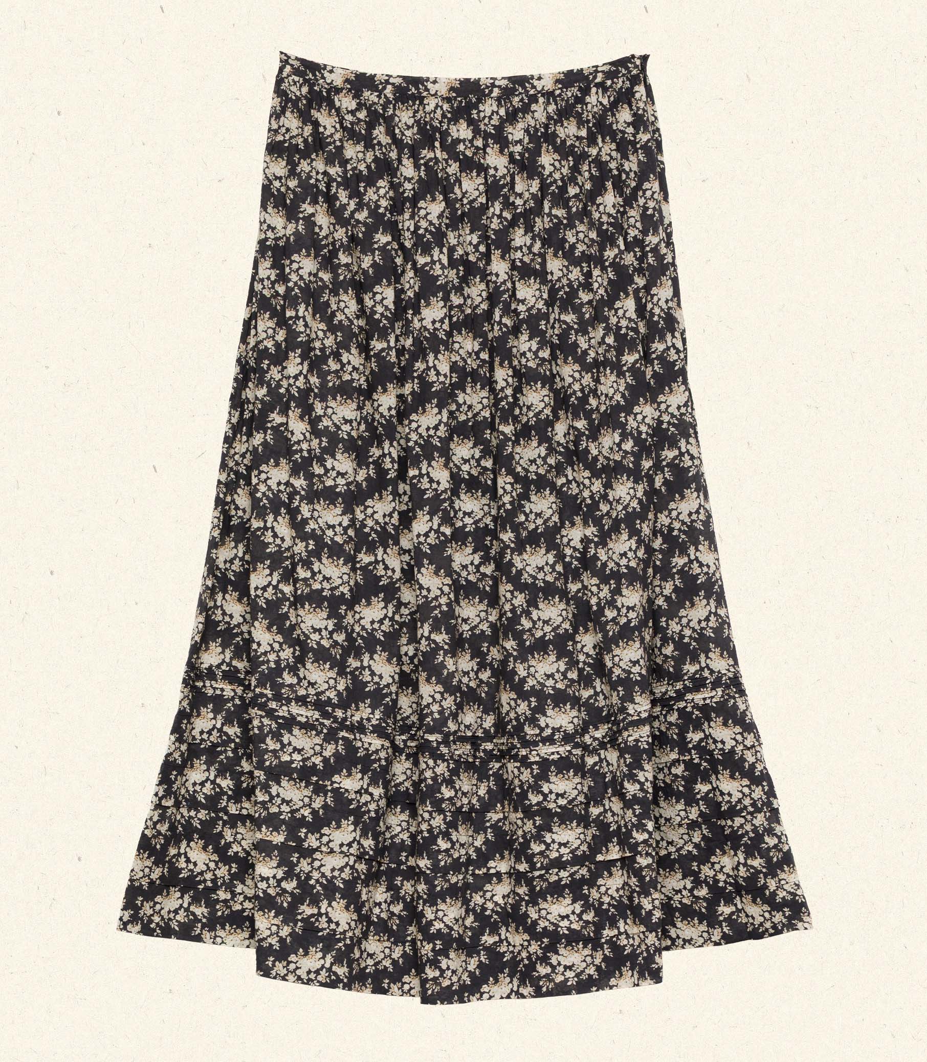 MARCIE SKIRT -- NOIR ROSIER FLORAL view 7