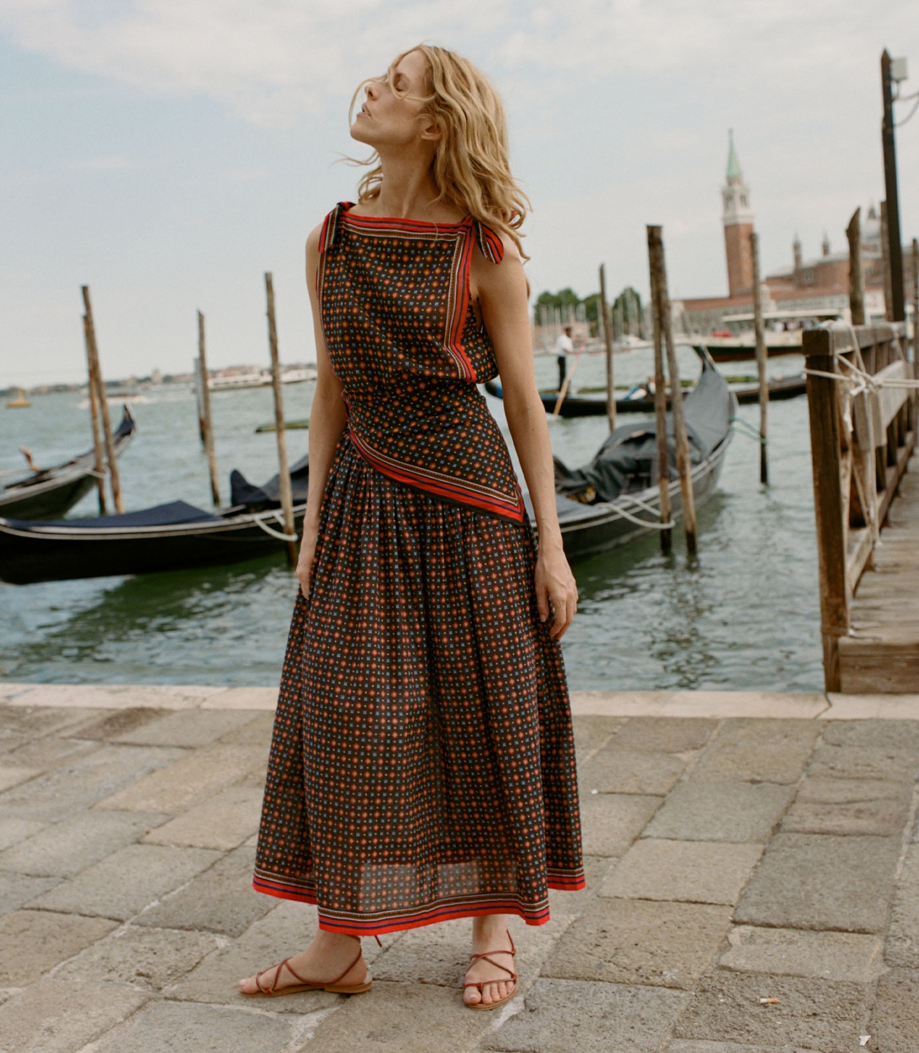 MARICETTE SKIRT -- NOIR MONTMARTRE FOULARD view 3
