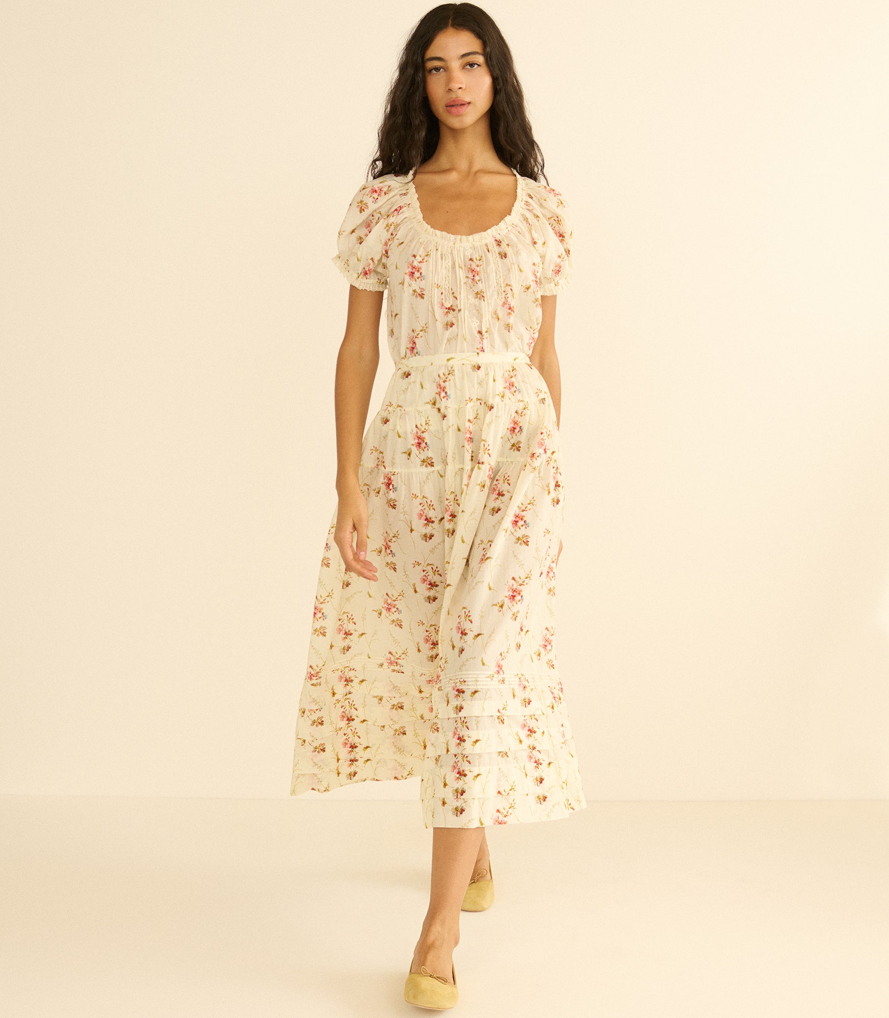 Marie Skirt - Blanc Prairie Rose | DÔEN