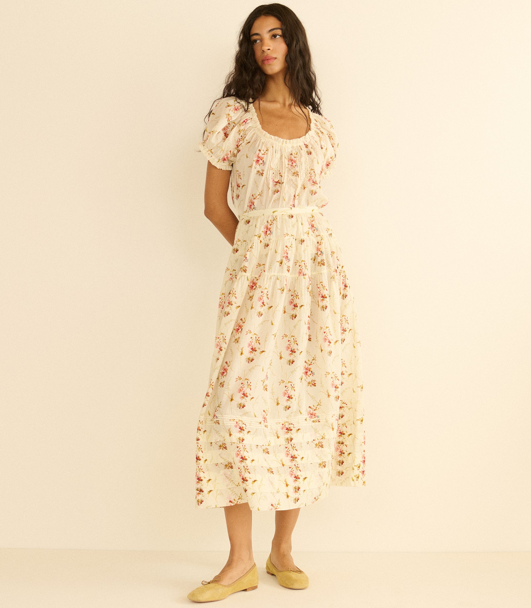 Marie Skirt - Blanc Prairie Rose | DÔEN