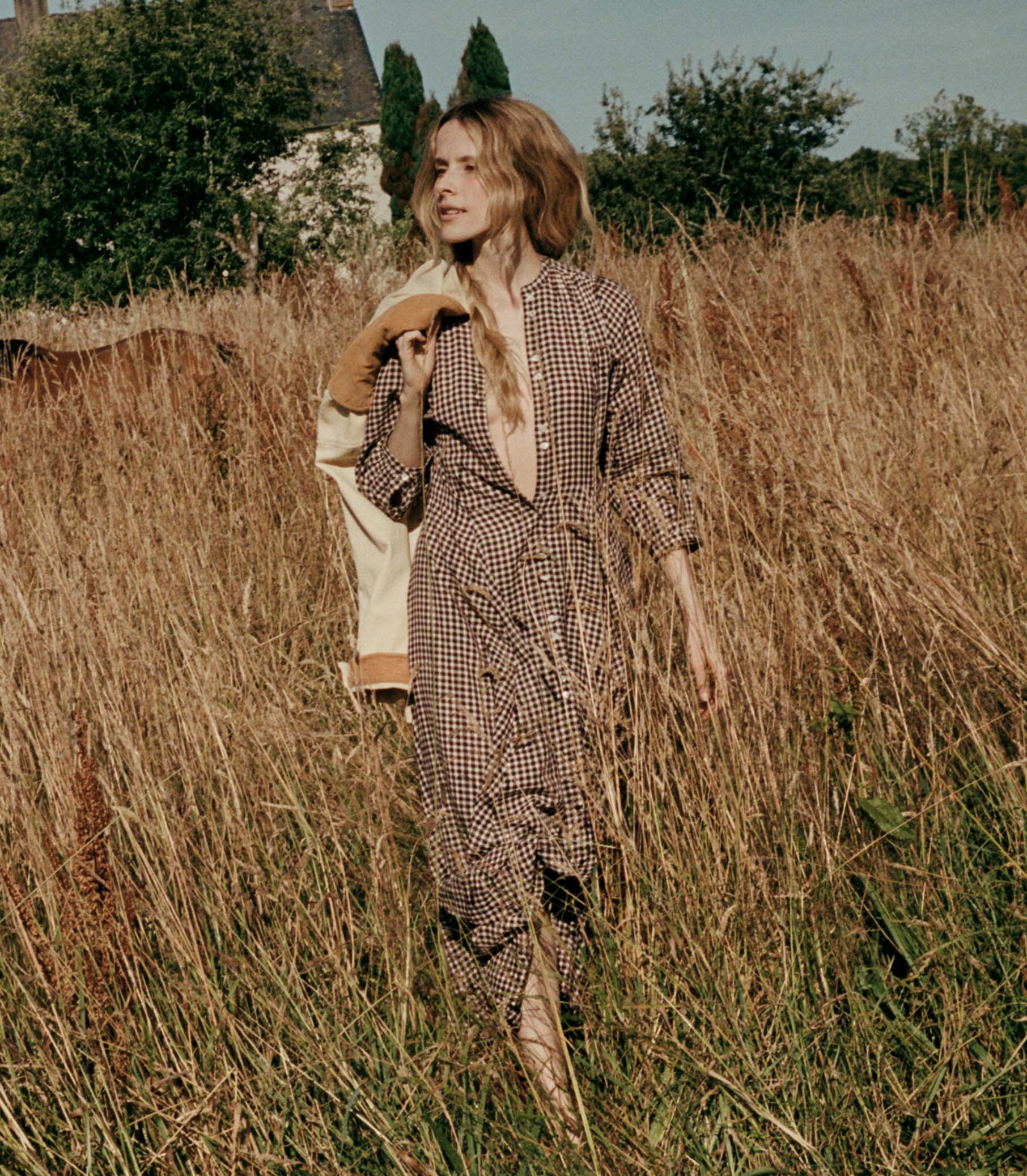 MARIELLE DRESS -- DELPHINE PLAID view 1