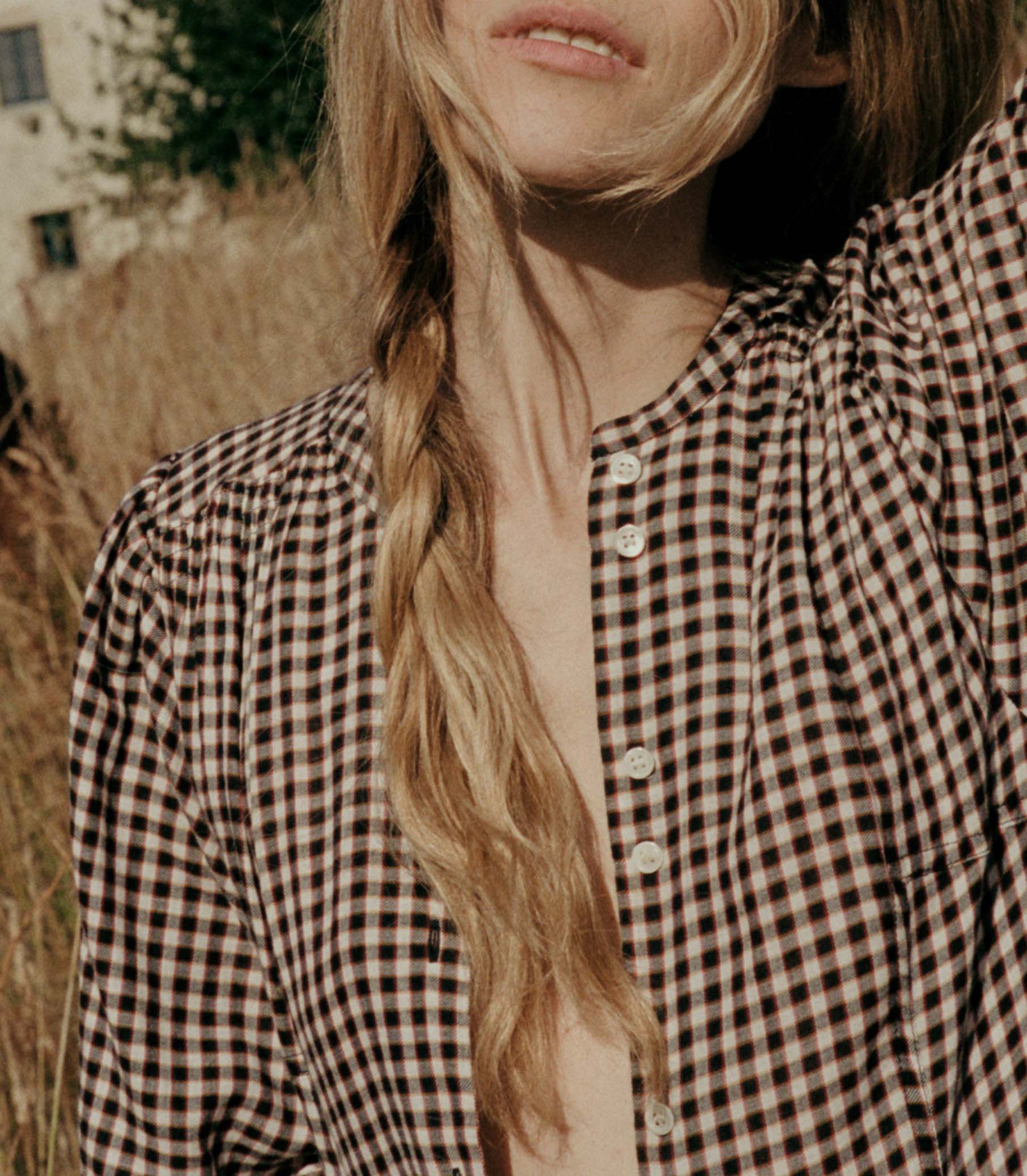 MARIELLE DRESS -- DELPHINE PLAID view 6