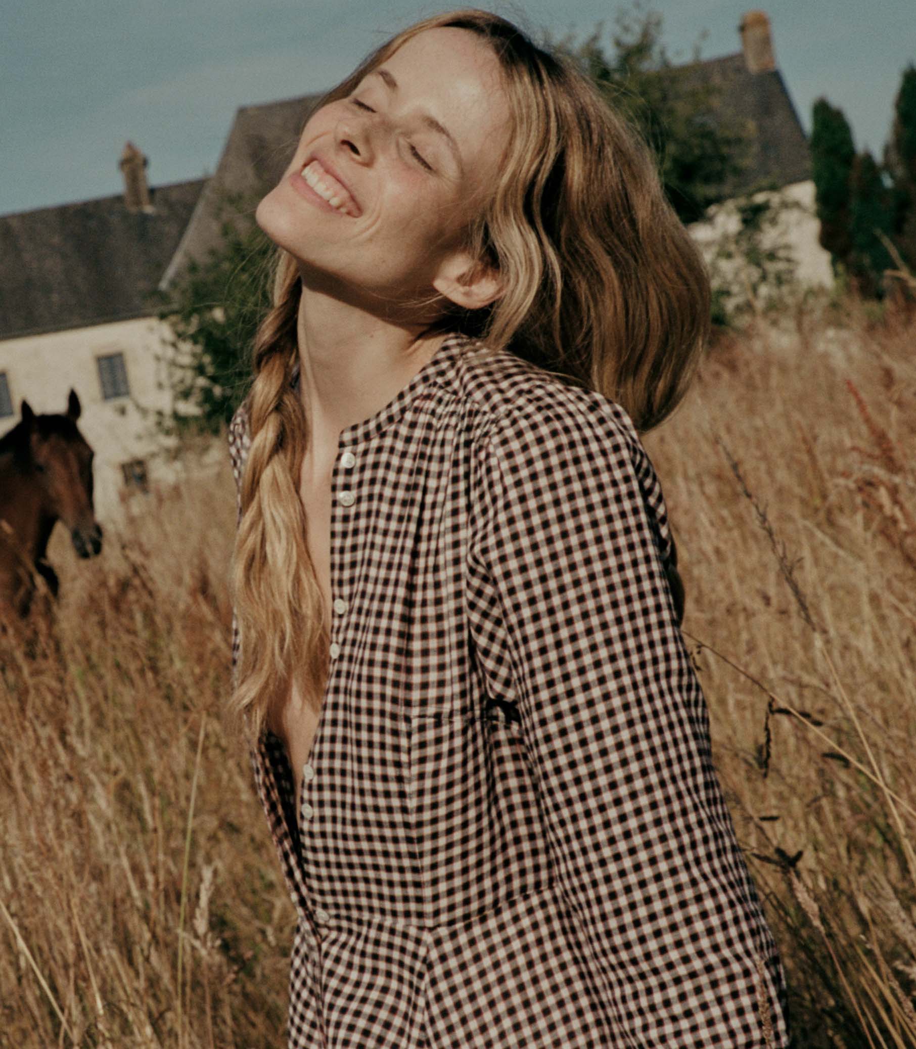 MARIELLE DRESS -- DELPHINE PLAID view 7