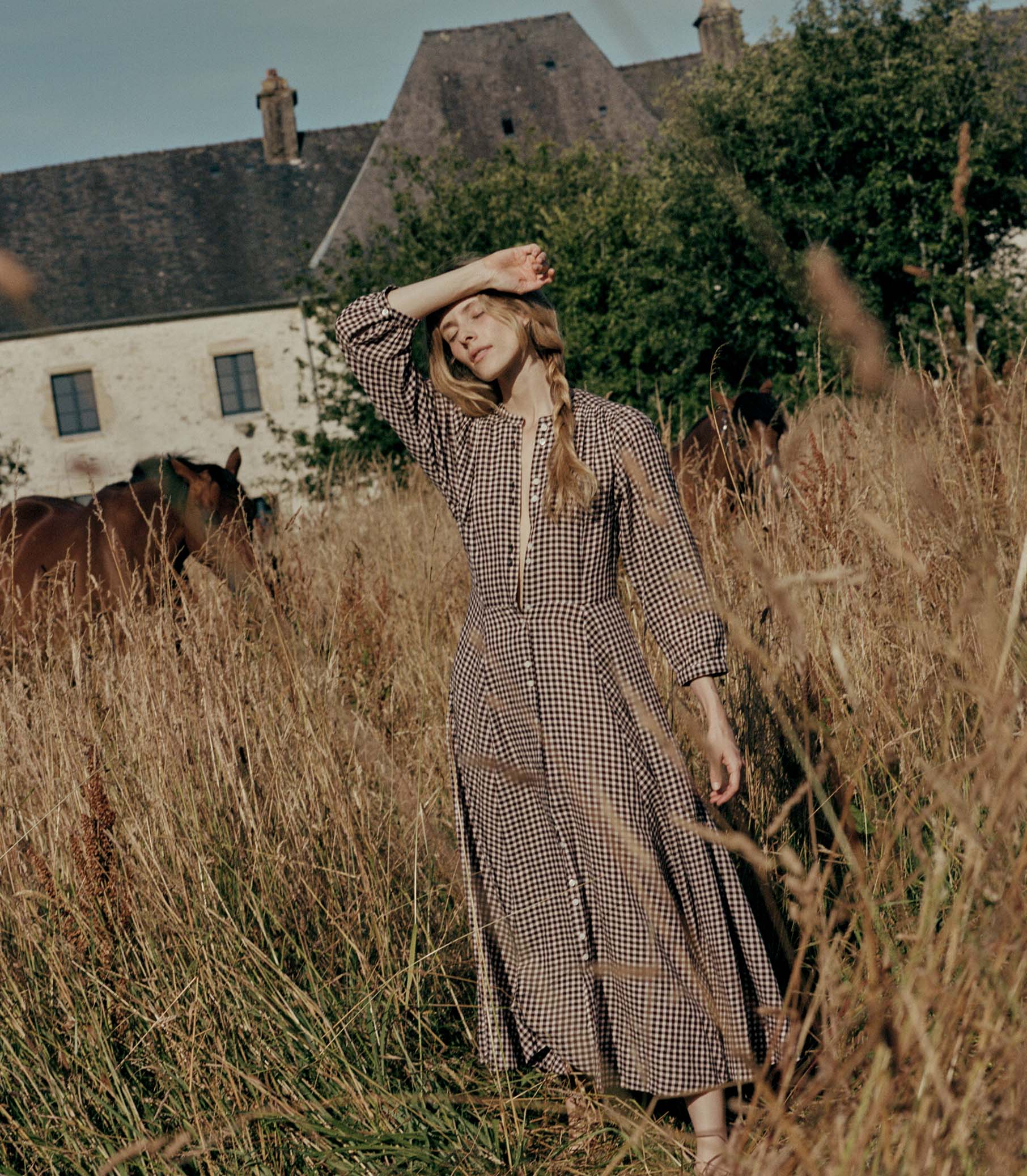 MARIELLE DRESS -- DELPHINE PLAID view 12