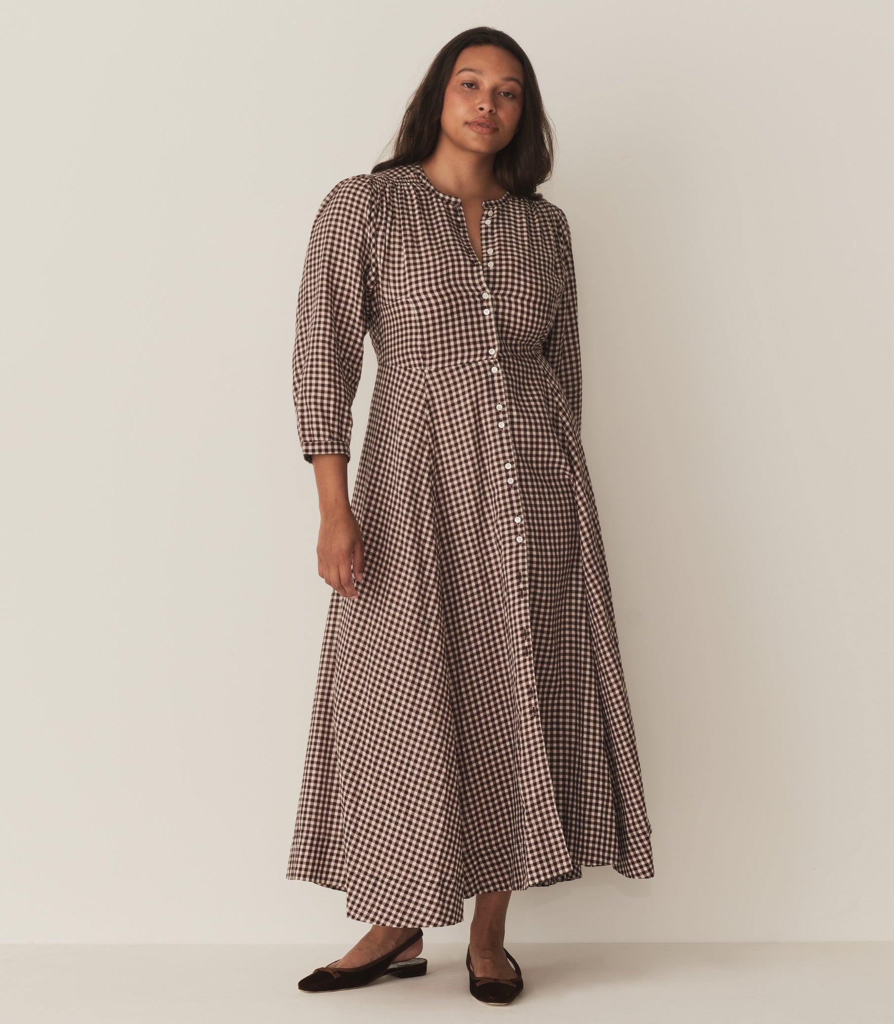 MARIELLE DRESS -- DELPHINE PLAID view 2