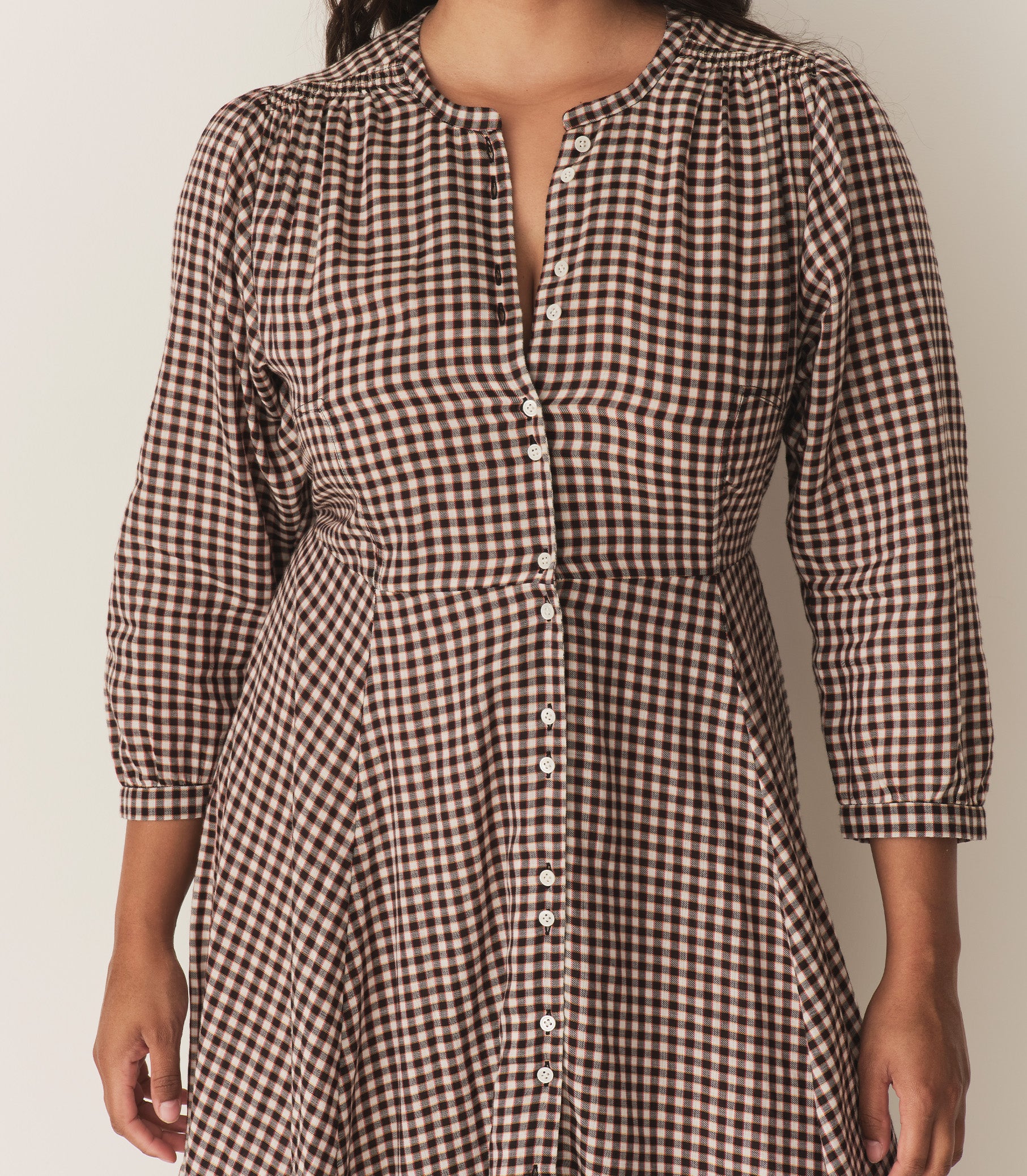 MARIELLE DRESS -- DELPHINE PLAID view 3