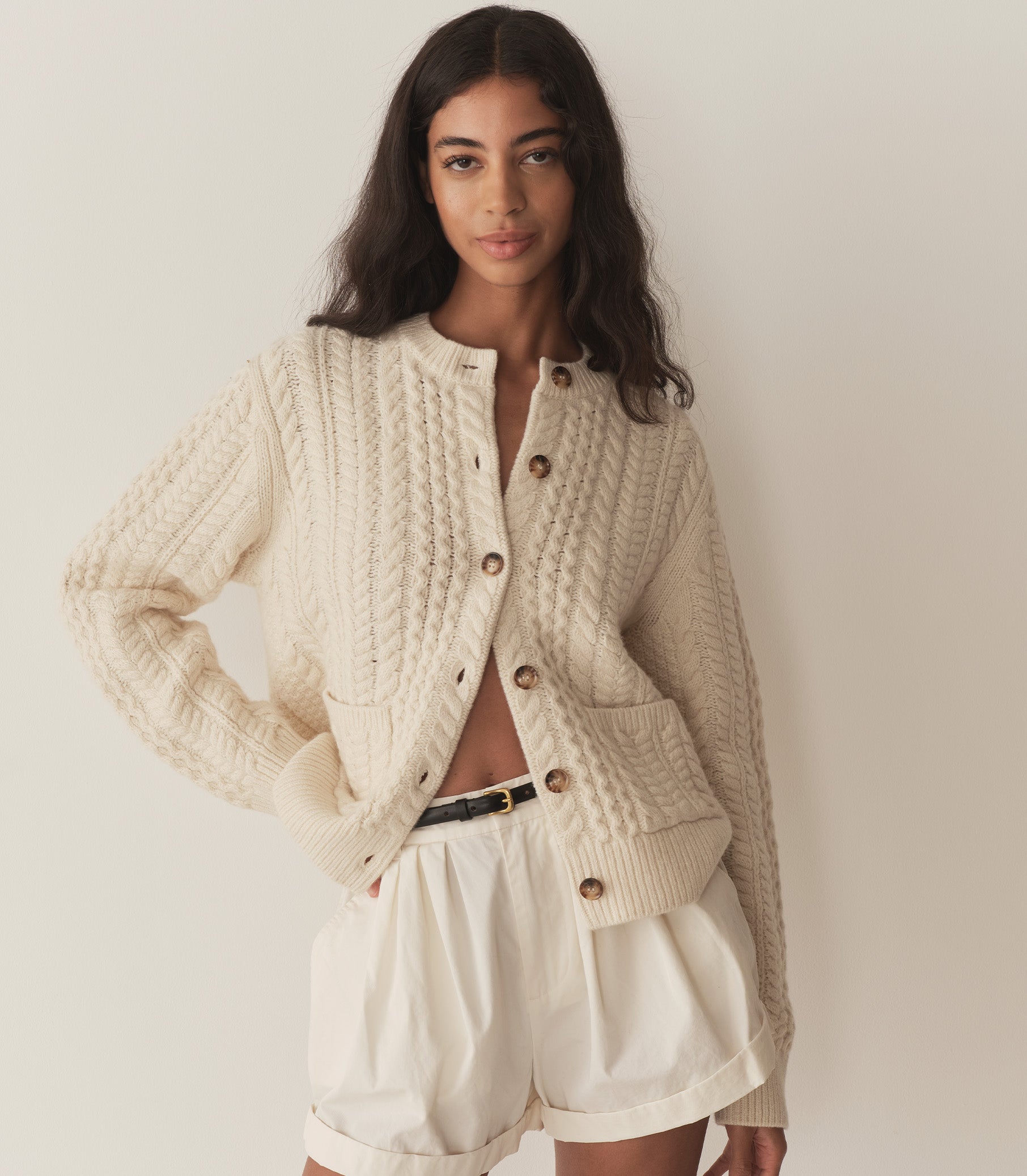 MARILENE CARDIGAN -- IVORY view 1