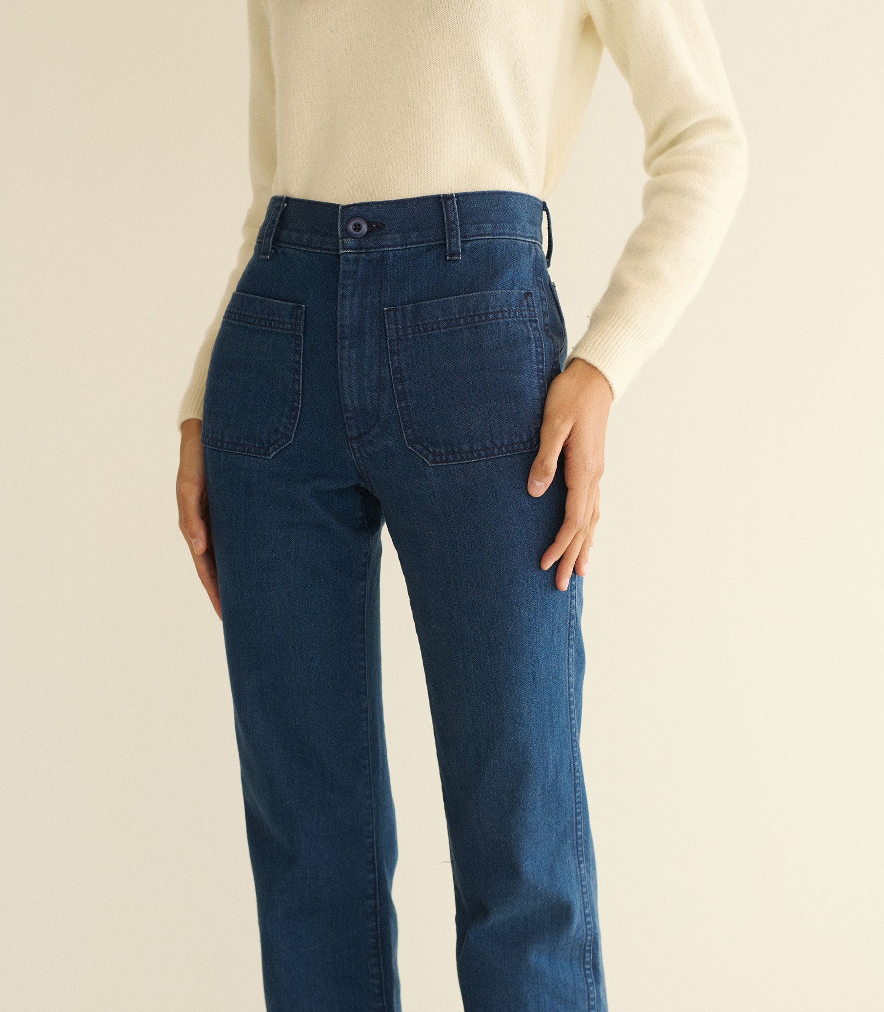 Maritime Mid Rise Jean - Sirenes Wash | DÔEN