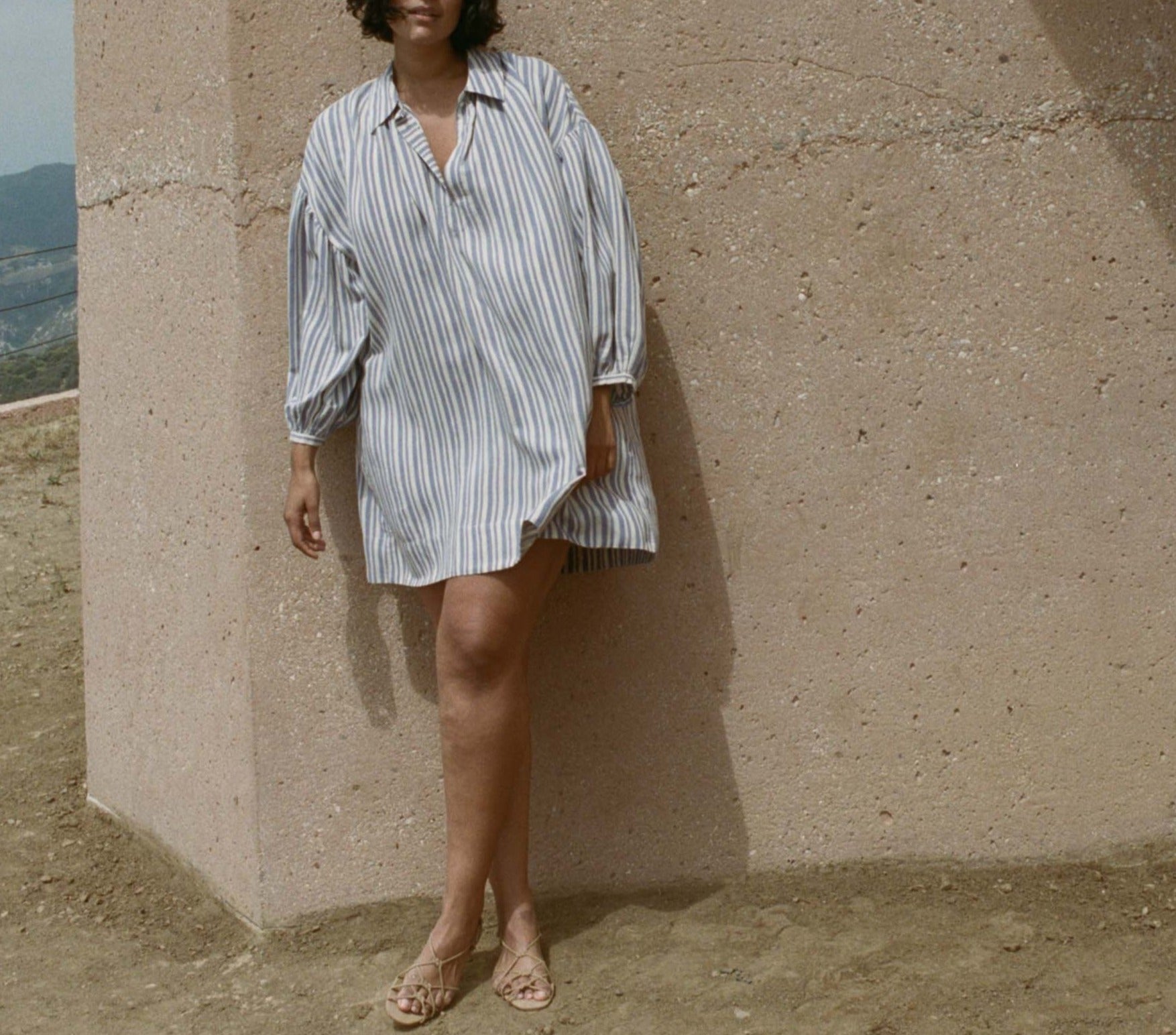 HMD -- MARNE DRESS -- BLUE VILLANDRY STRIPE view 1
