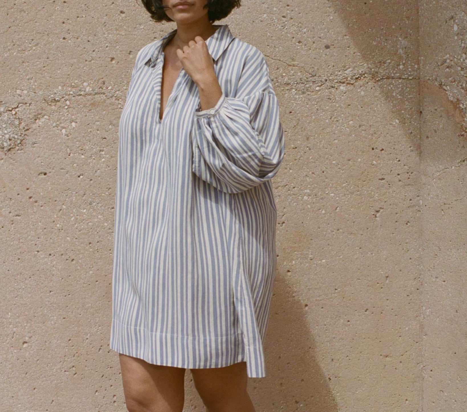 HMD -- MARNE DRESS -- BLUE VILLANDRY STRIPE view 2
