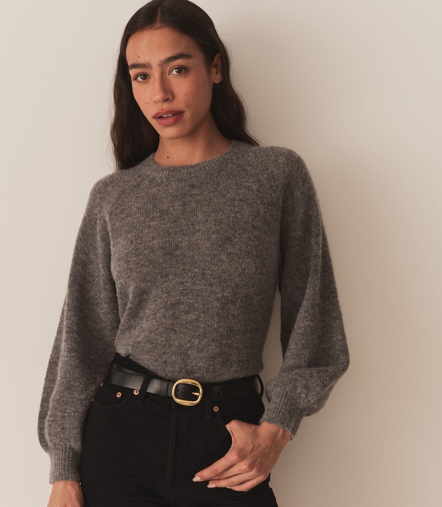 HMD -- MARSENA SWEATER -- DARK HEATHER GREY
