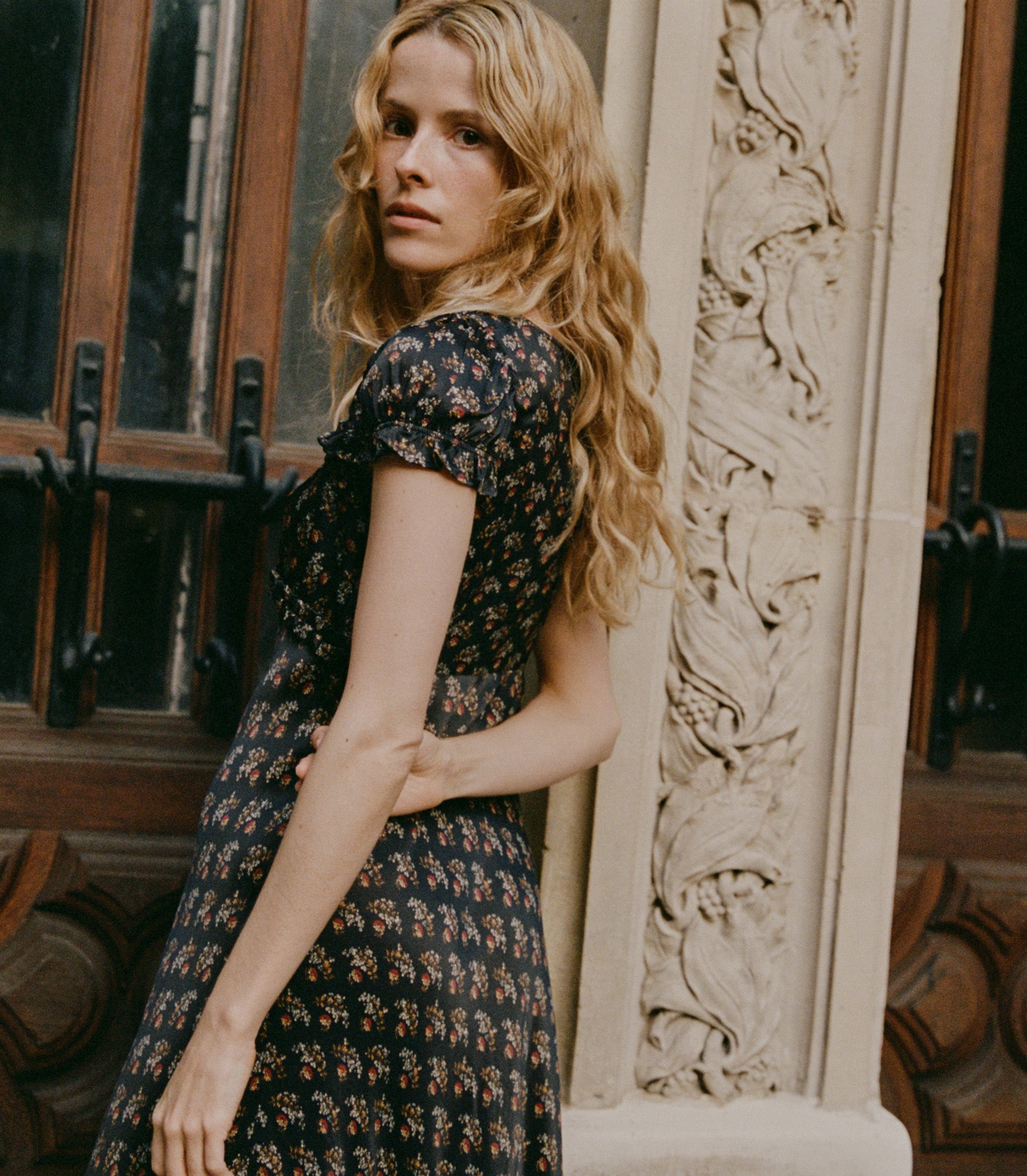 MARYBELL DRESS -- DELPHINIUM FLORAL view 7