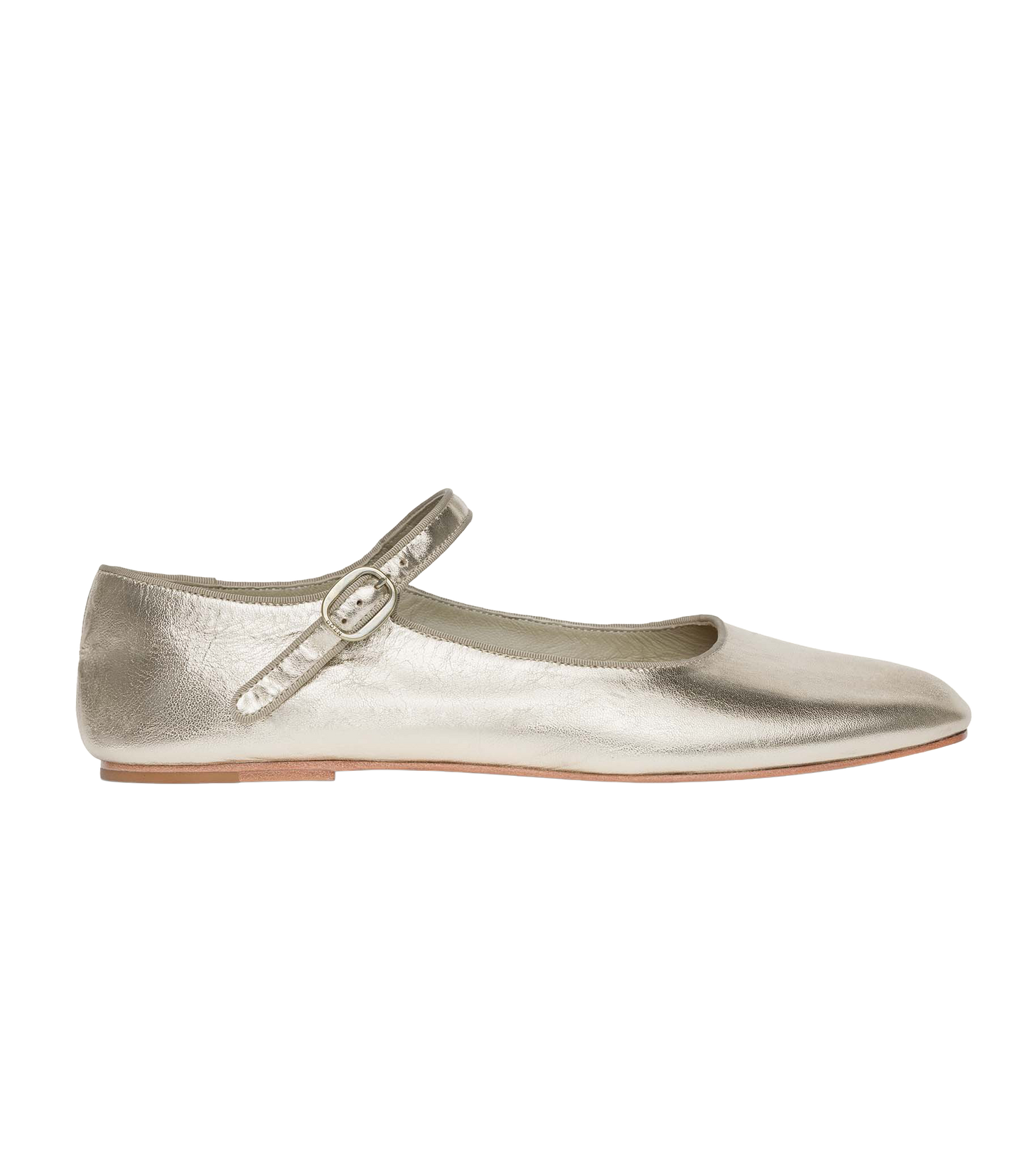 MARY JANE SLIPPER -- PLATINUM METALLIC NAPPA