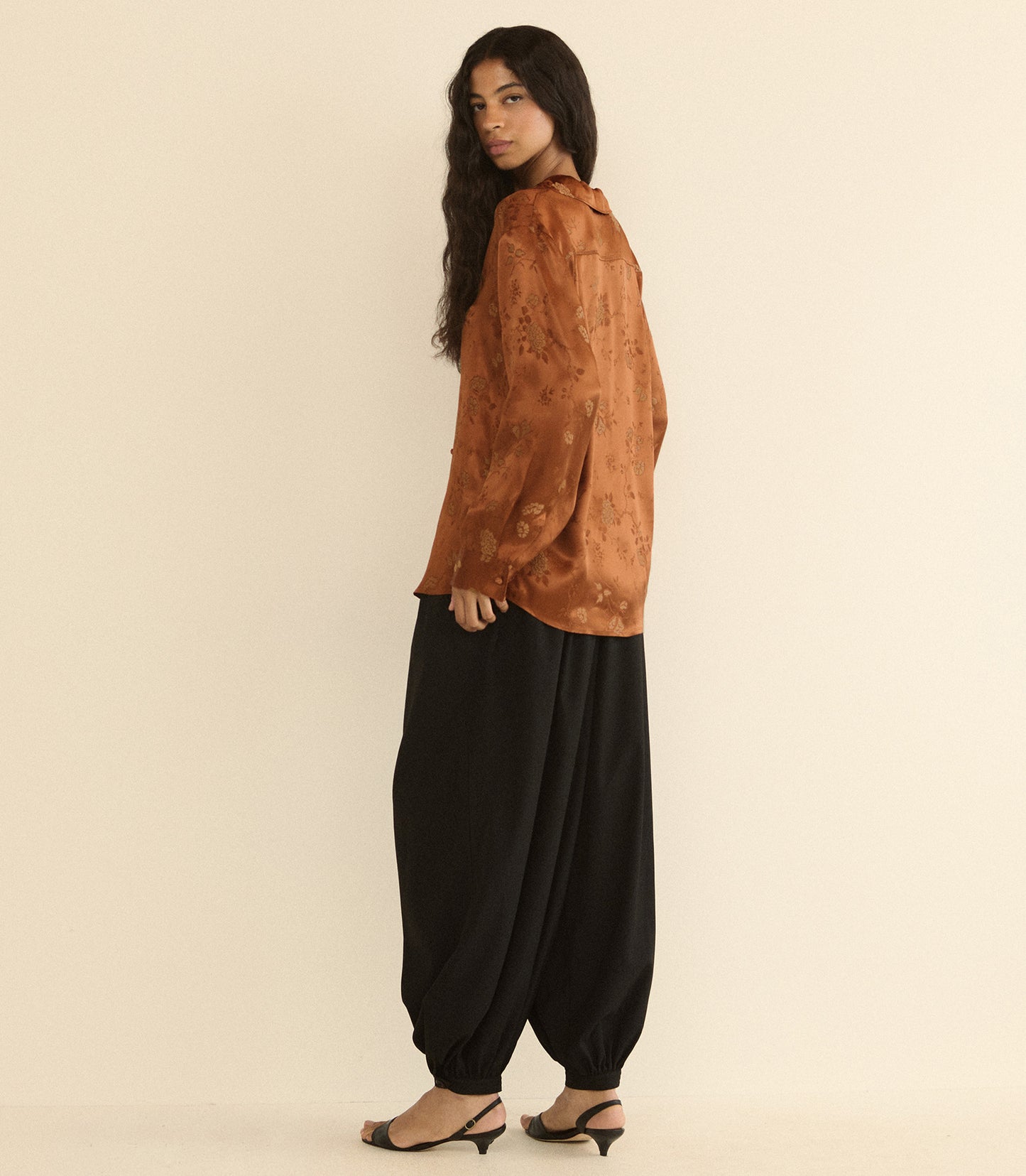 MAURISE TOP -- SPICED PECAN TAPPEZZERIA JACQUARD