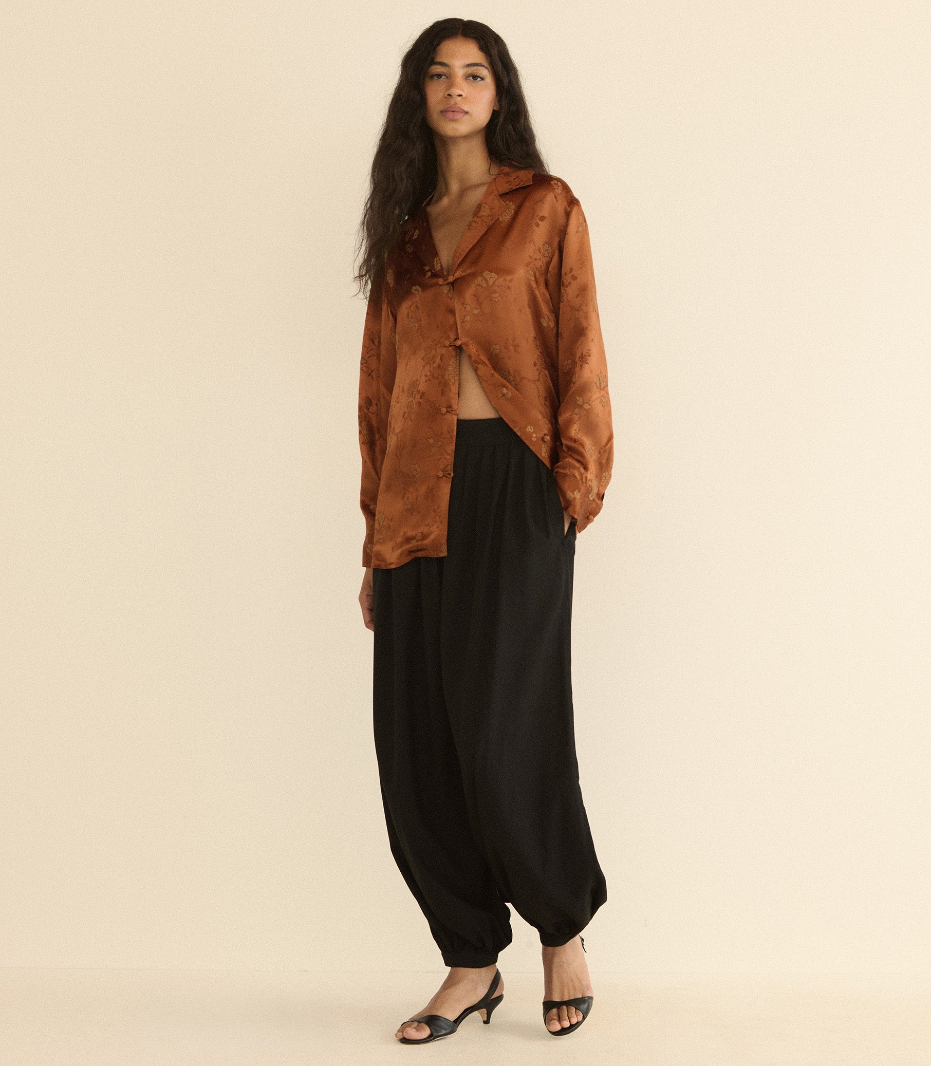 MAURISE TOP -- SPICED PECAN TAPPEZZERIA JACQUARD view 2
