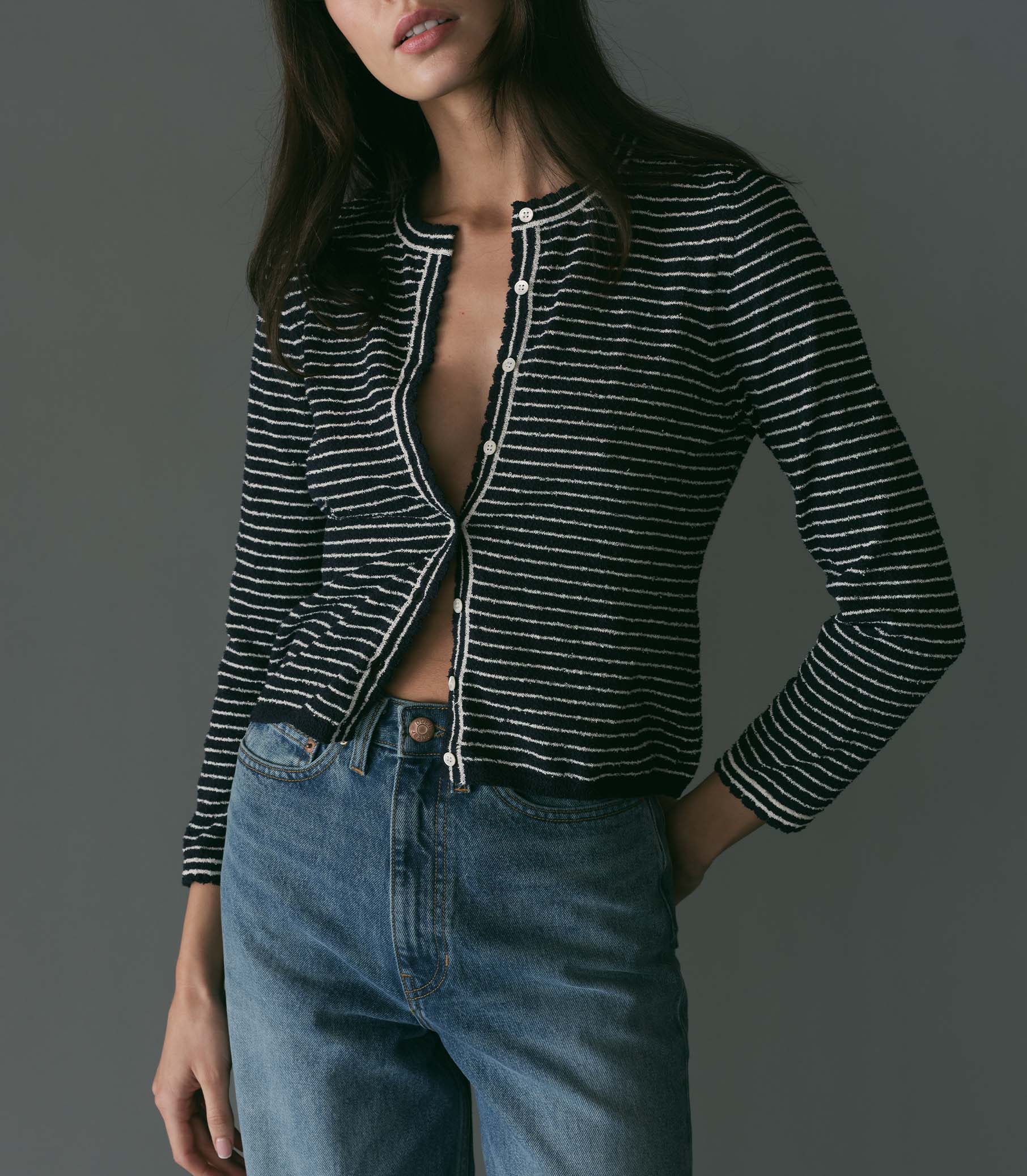 HMD -- MAYLIE CARDIGAN -- RIVIERE STRIPE view 1
