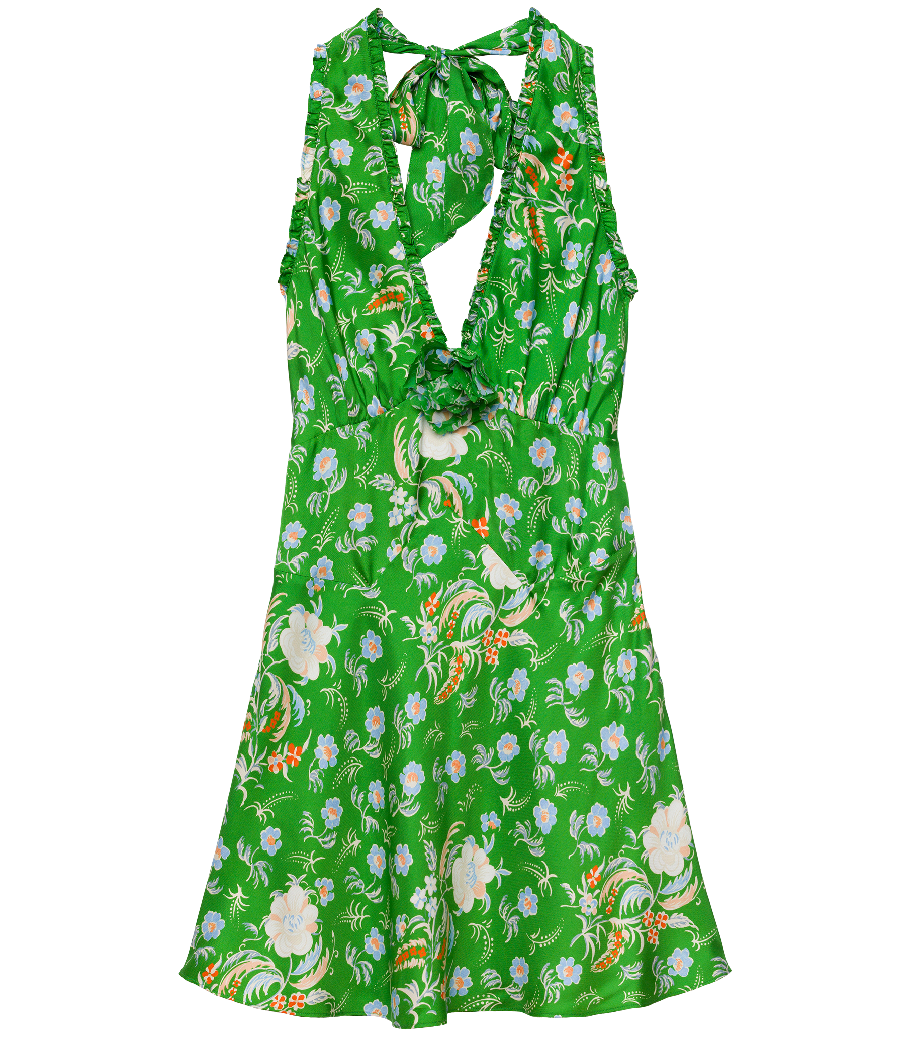 Mazarin Mini Dress - Emerald Hollyhock Hills | DEN Emerald Hollyhock Hills / S Mazarin Mini Dress - Emerald Hollyhock Hills | DEN Emerald Hollyhock Hills / S