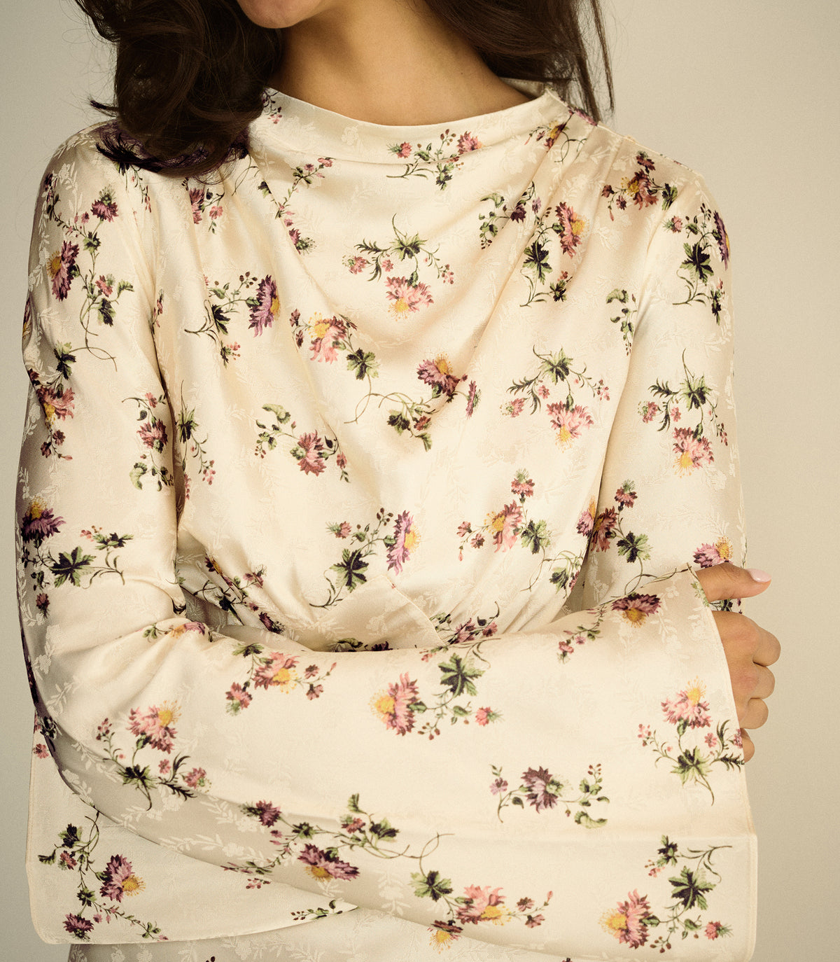 MELORA DRESS -- CREME HILLSIDE THISTLES view 3

