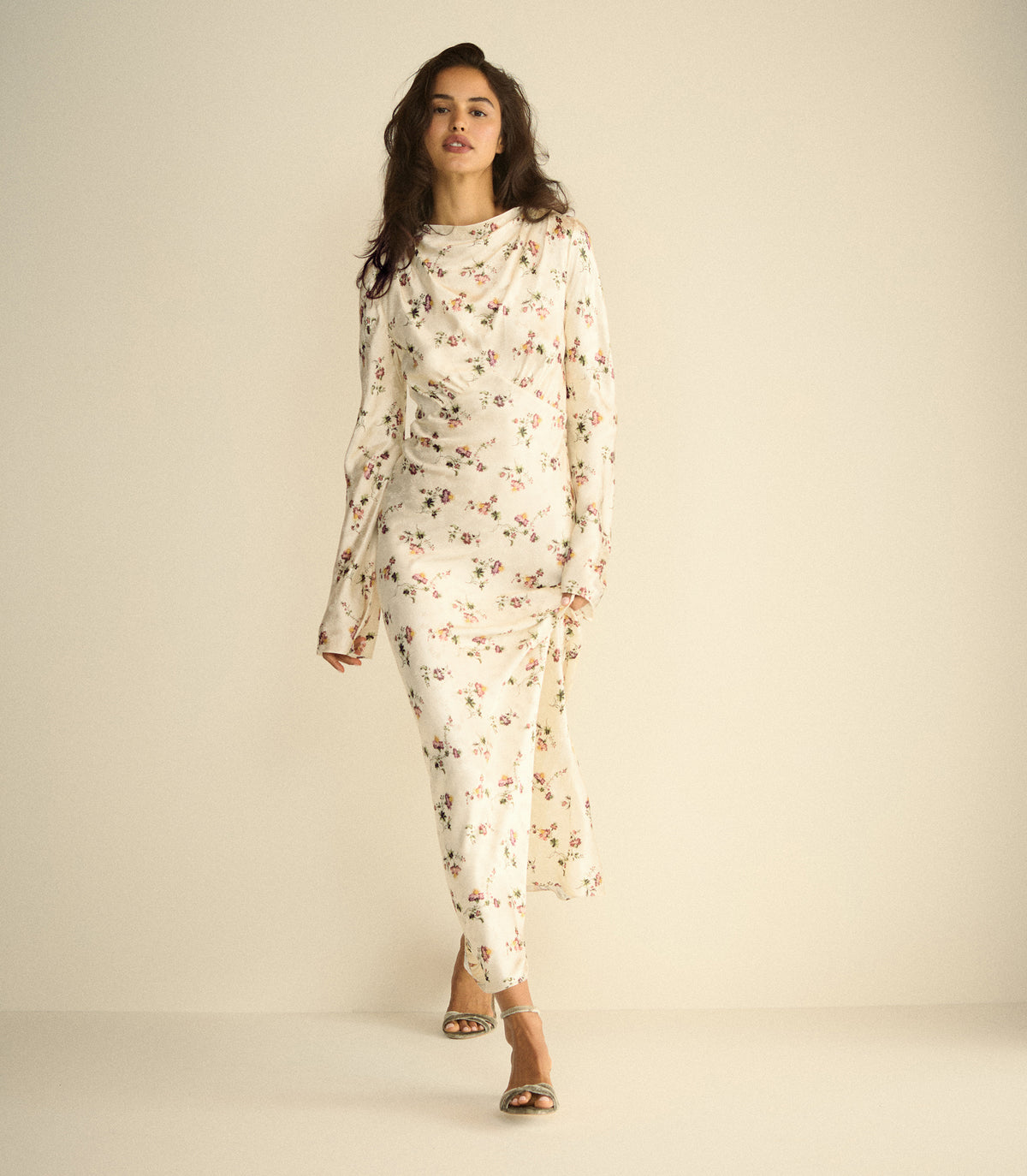 MELORA DRESS -- CREME HILLSIDE THISTLES view 4
