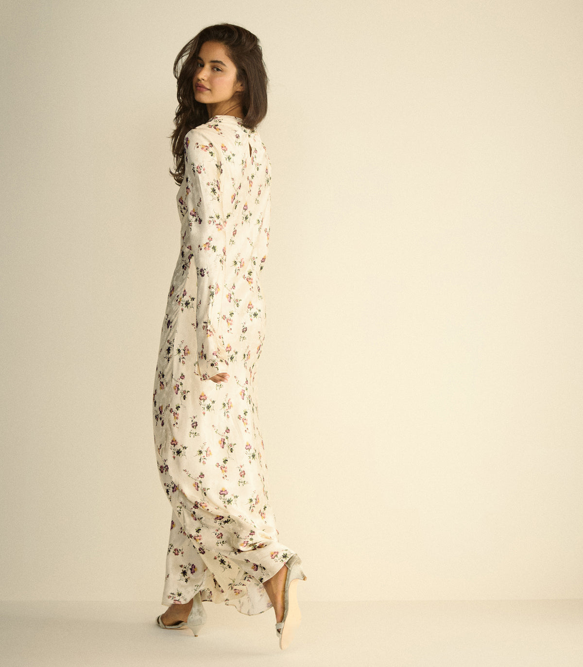 MELORA DRESS -- CREME HILLSIDE THISTLES view 2

