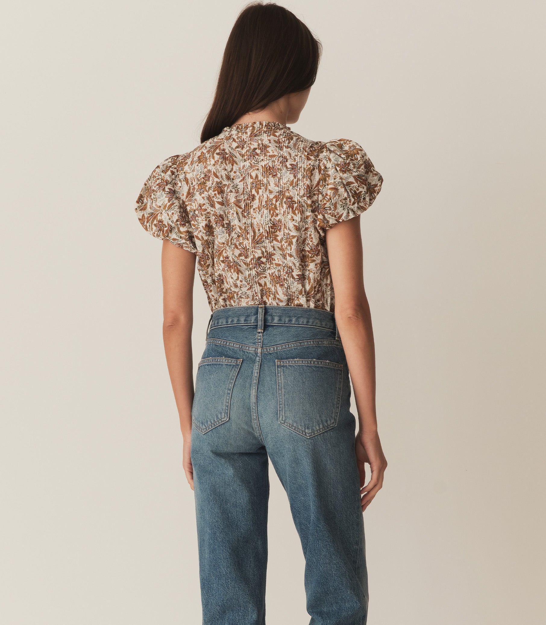 MILLIE TOP -- BLANC NARCISSUS FLORAL view 3