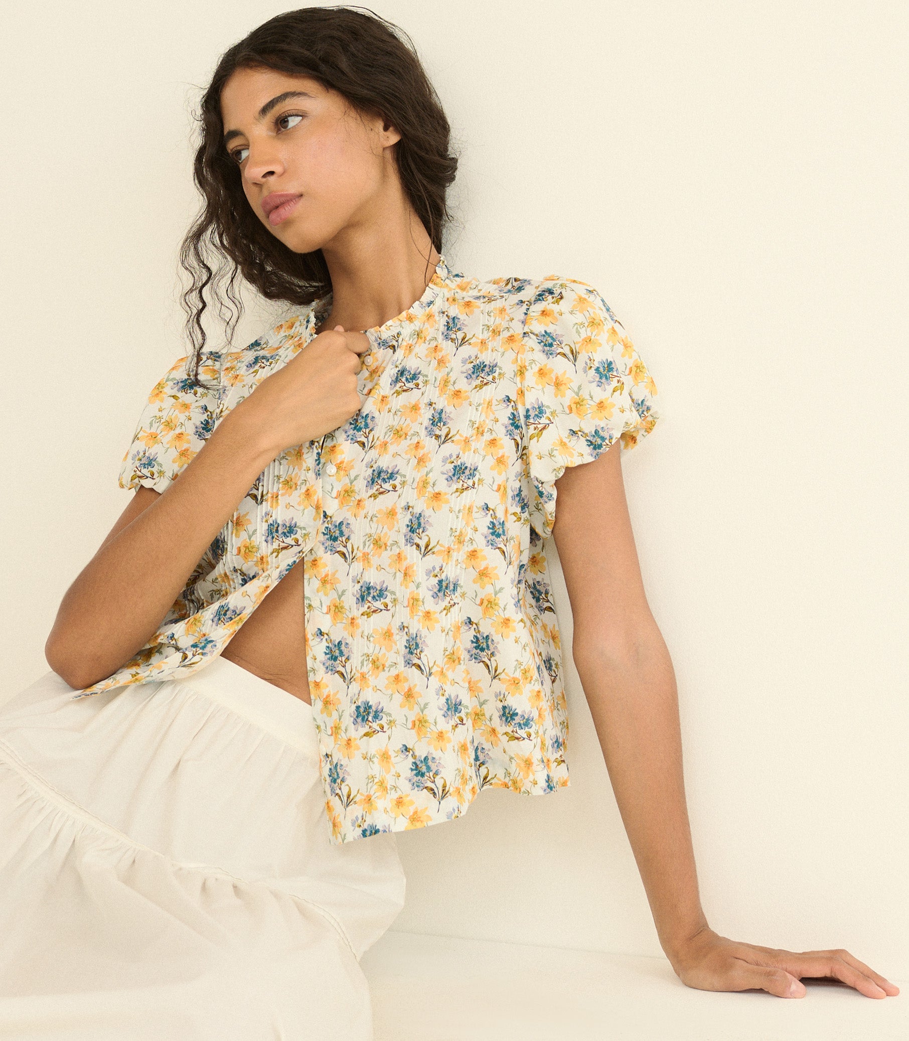 MILLIE TOP -- NARCISSUS BLOOM view 1
