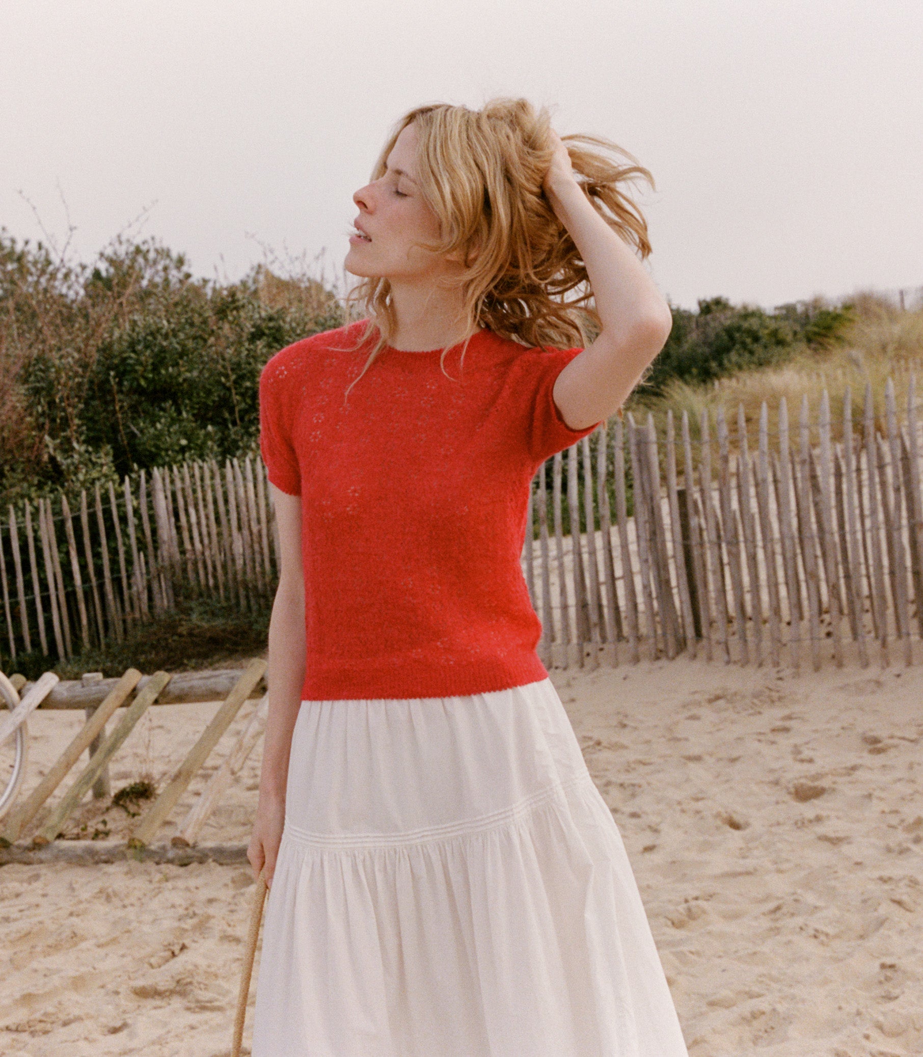 MONICA SWEATER -- CHERRY RED view 6