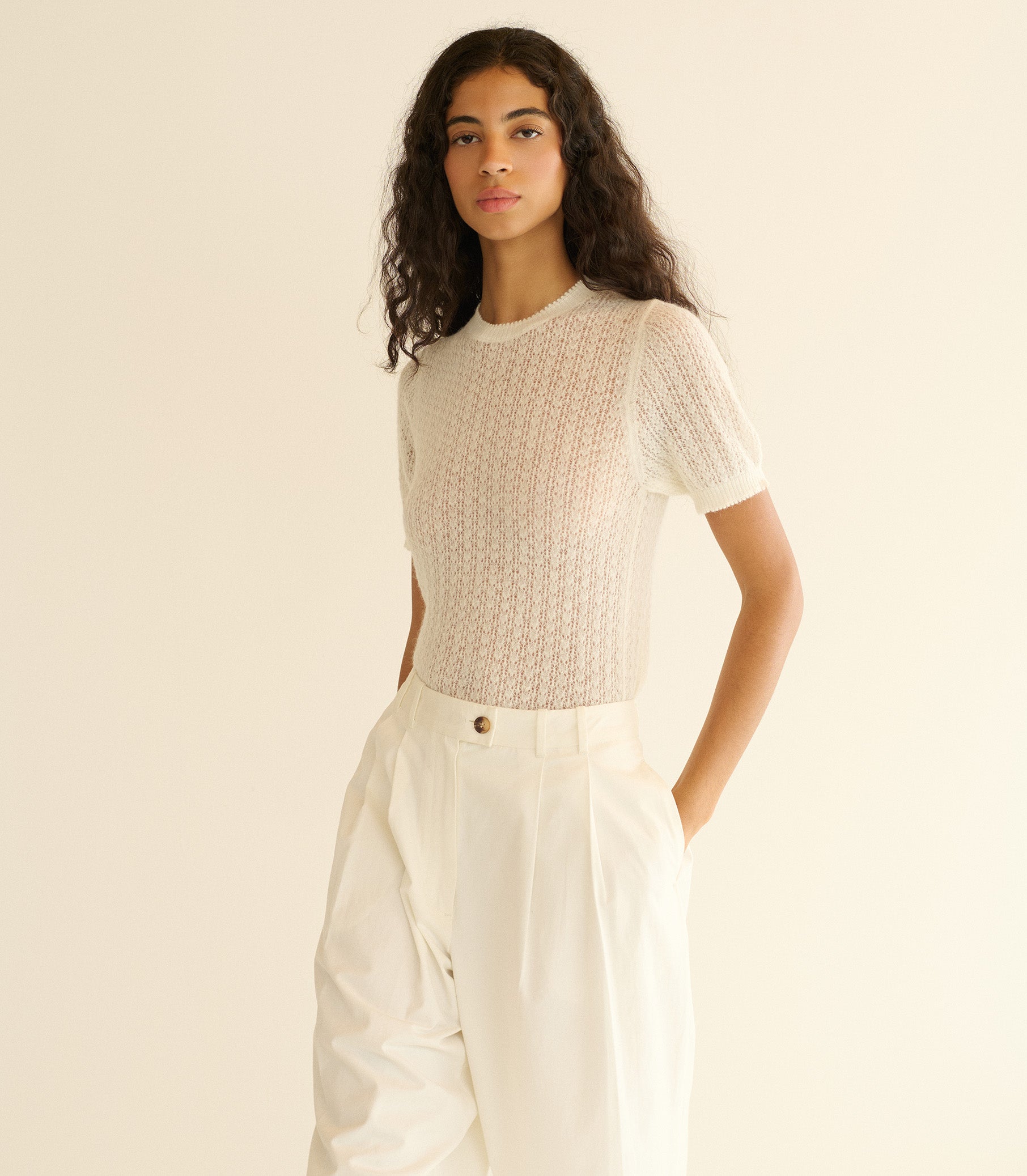 MONICA SWEATER -- IVORY view 1
