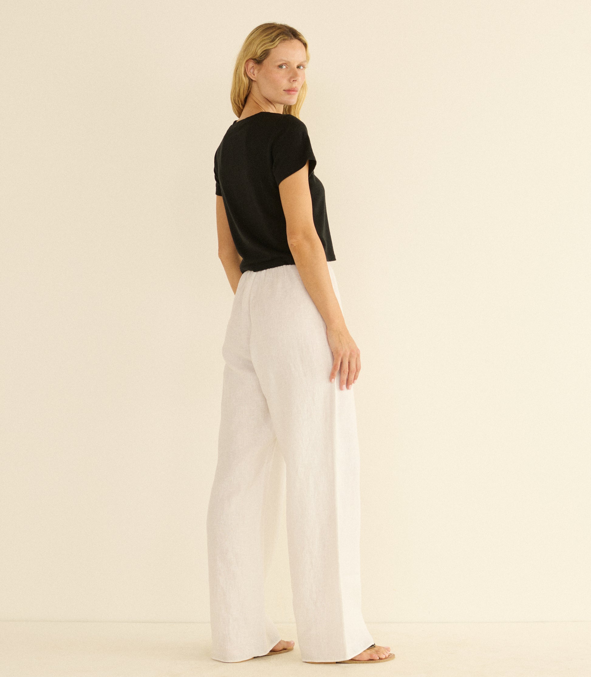 LAVON LINEN PANT -- SALT view 5
