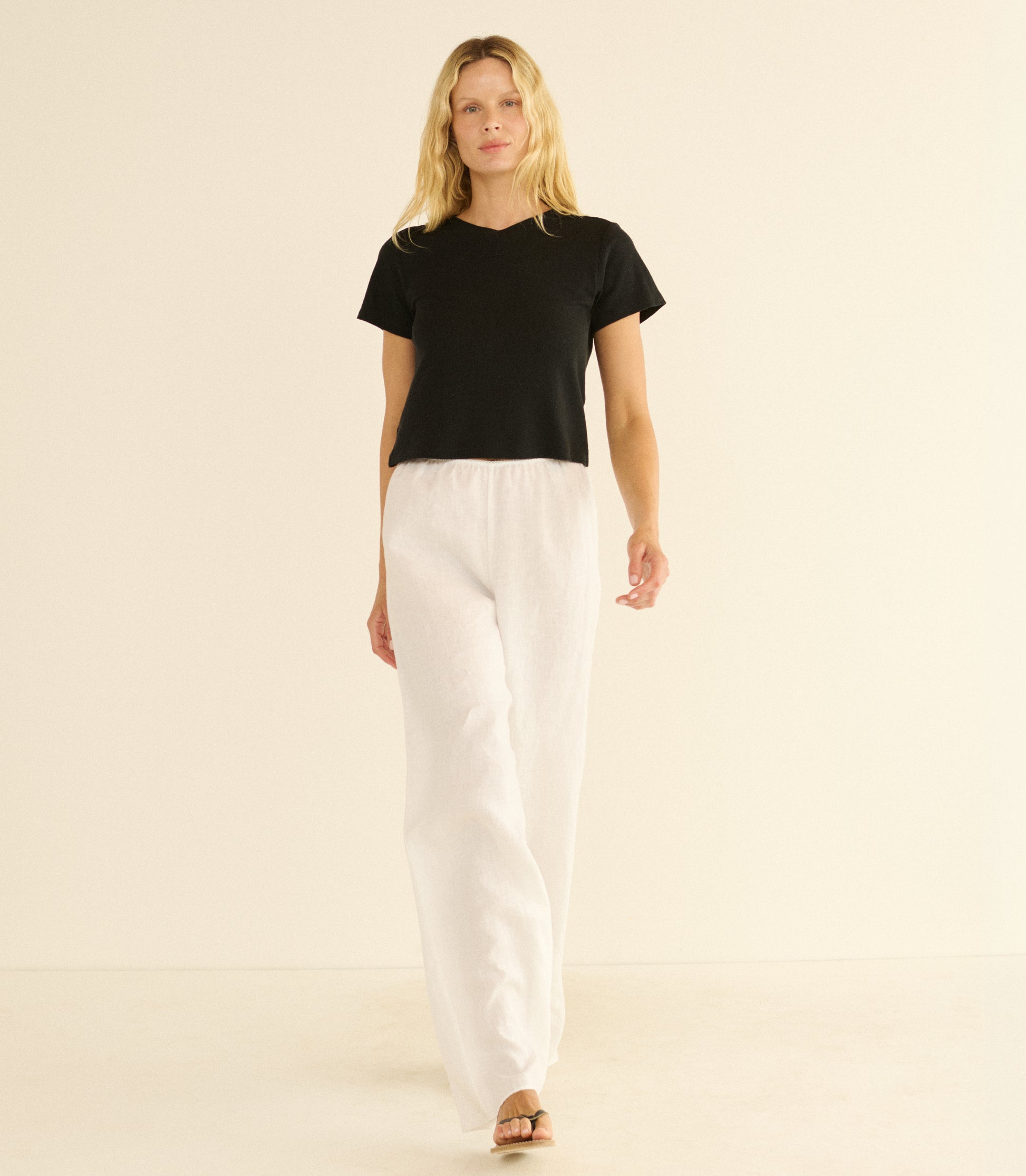 LAVON LINEN PANT -- SALT view 3
