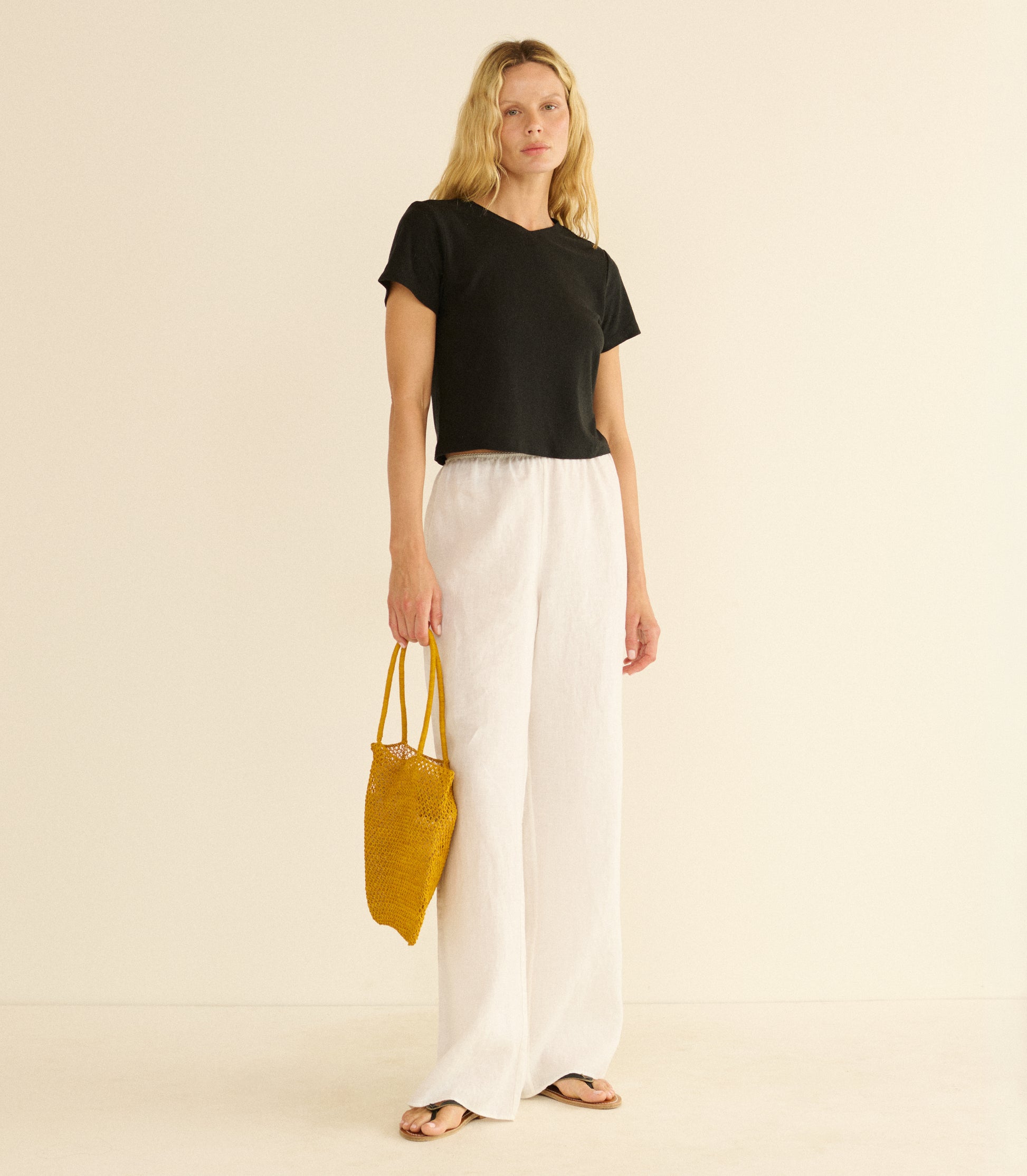 LAVON LINEN PANT -- SALT view 4
