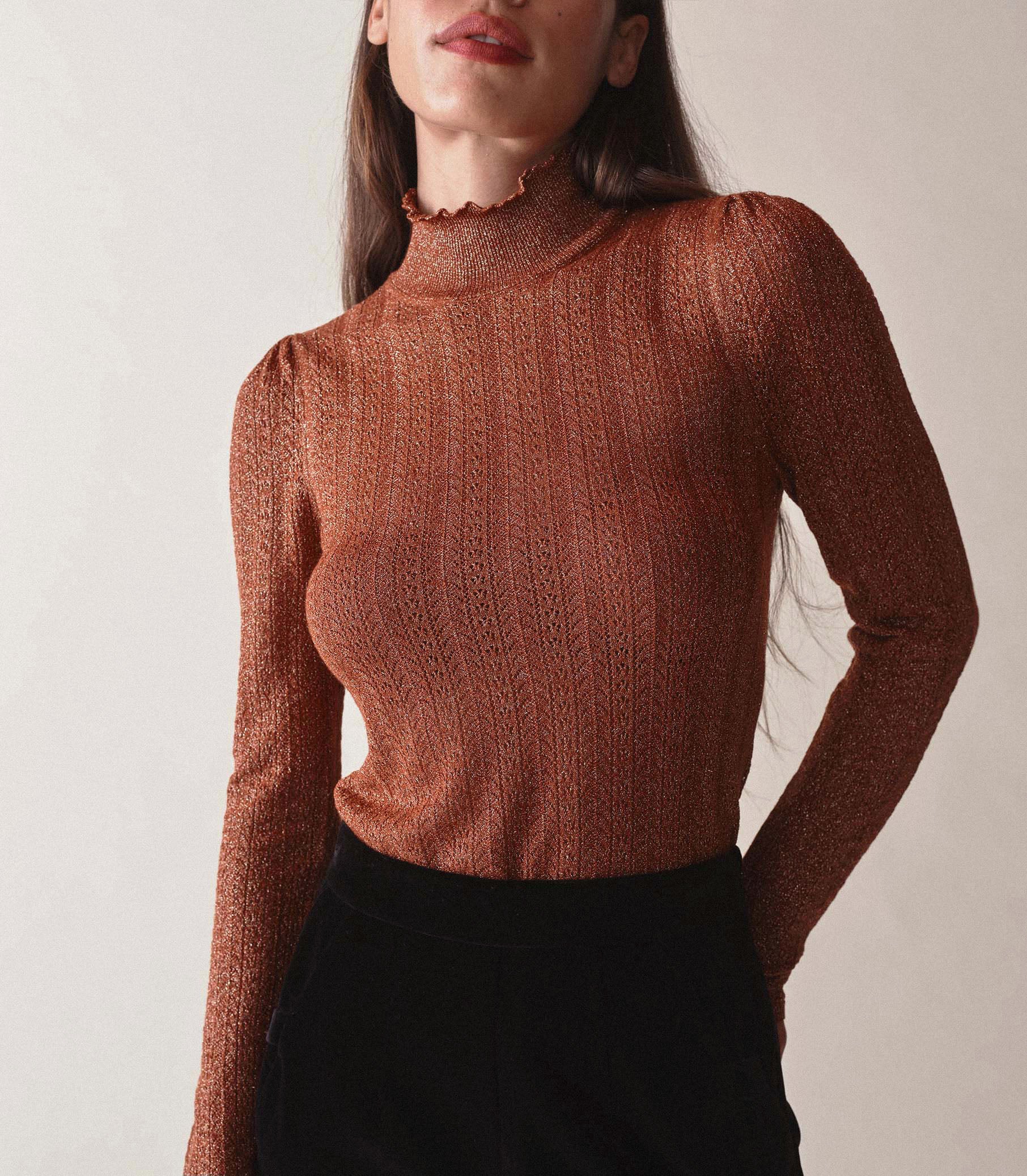 MINOU TURTLENECK -- PERSIMMON view 1