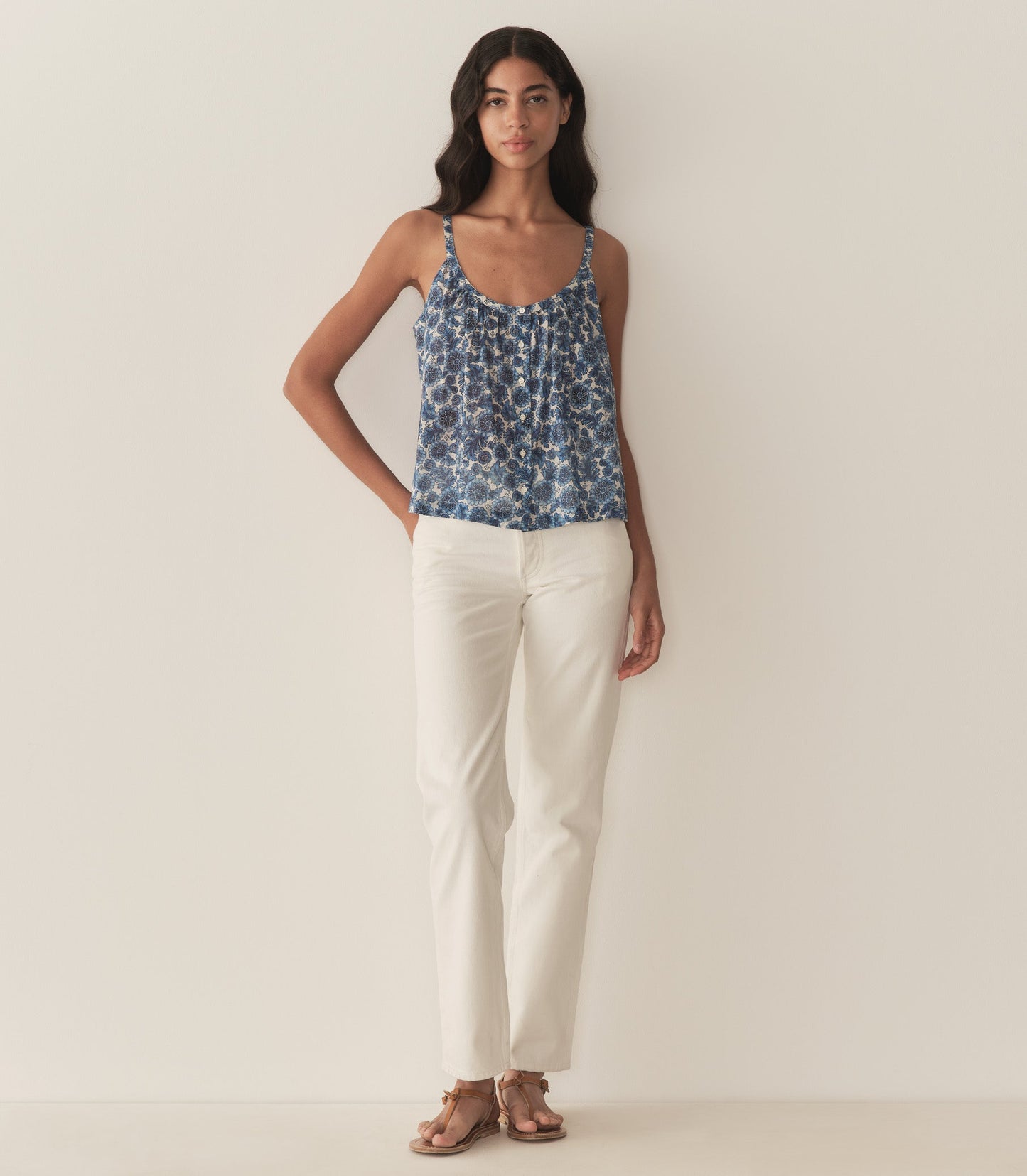HMD -- NALINA TOP -- BLEU SOLEIL FLEURIT