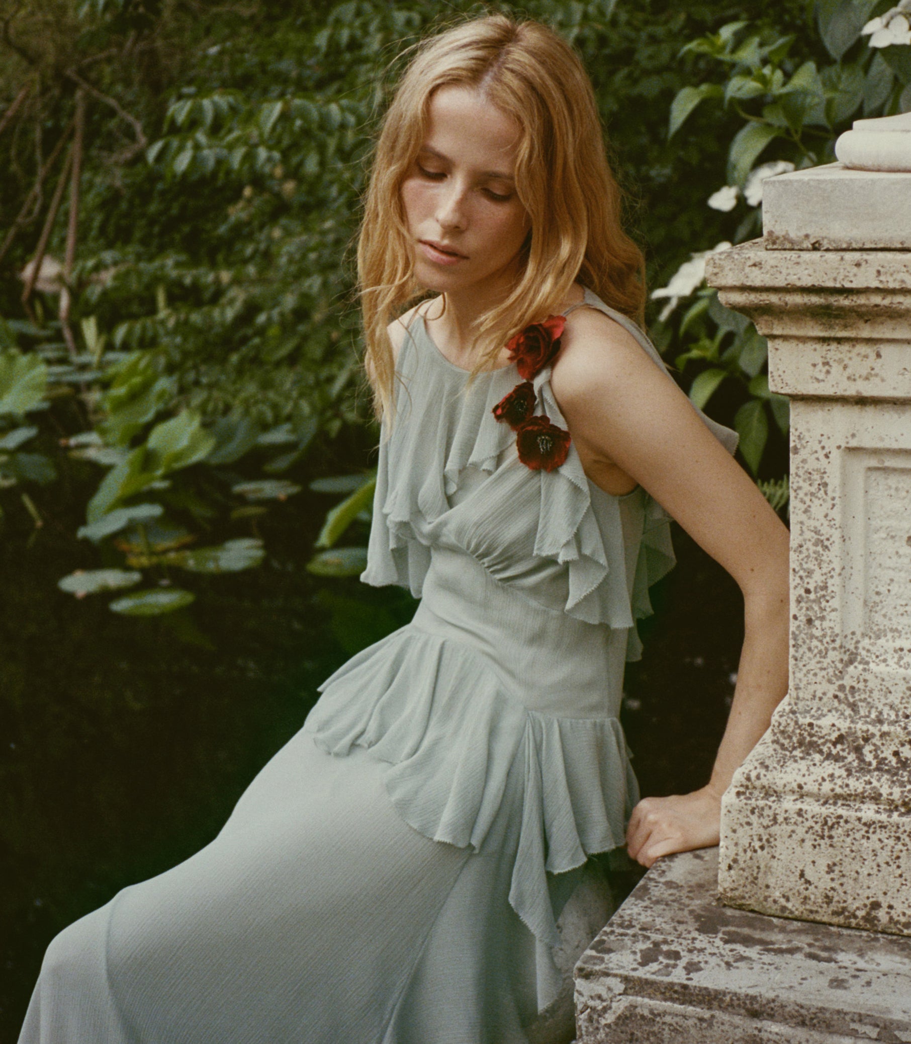 Nelida Dress - Green Jasper
